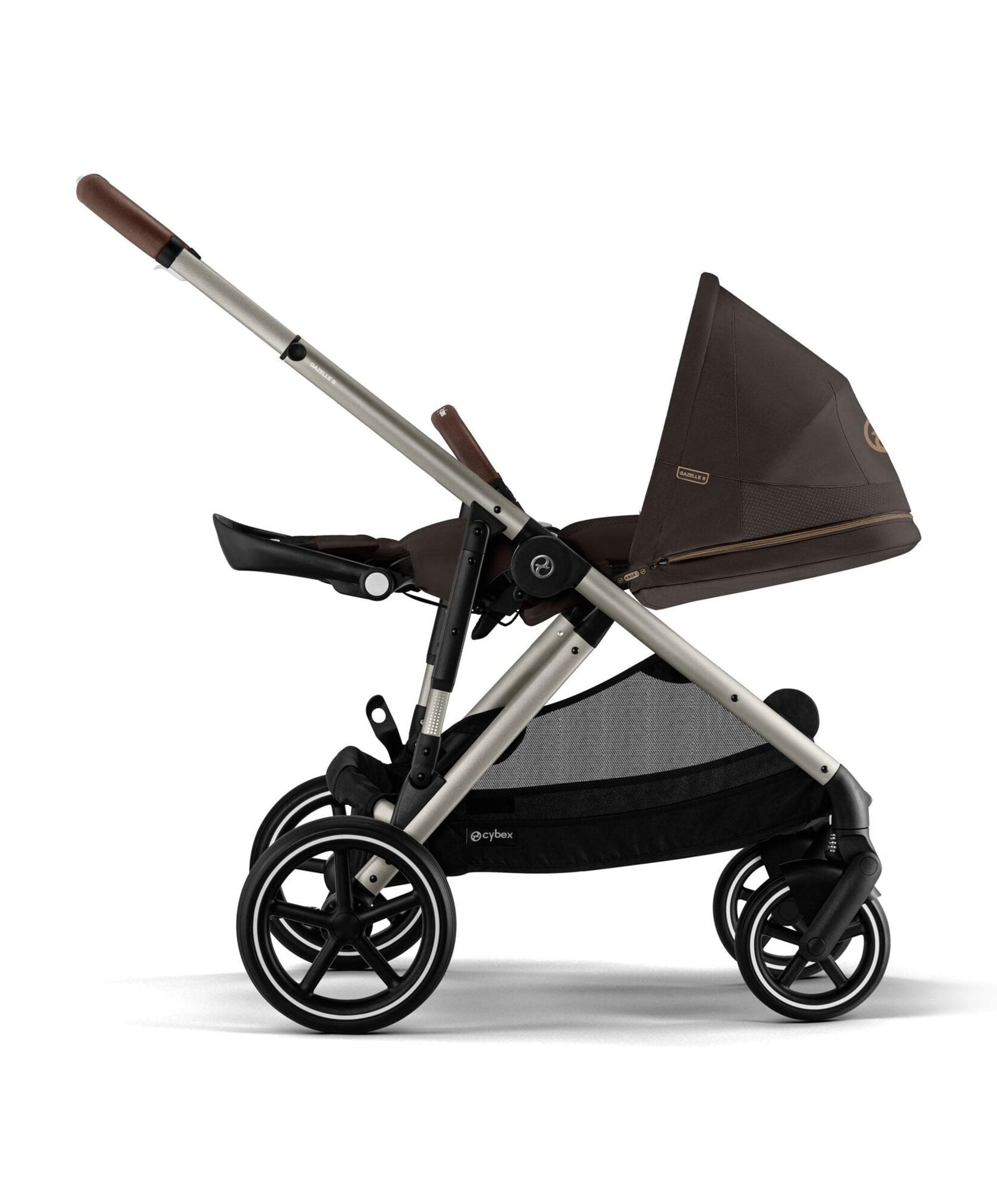 Cybex Gazelle S Twin Pushchair Bundle with Cybex Cloud T i-Size Rotating Baby Car Seat & Base (16 Pieces)- Chocolate Brown - Image 6