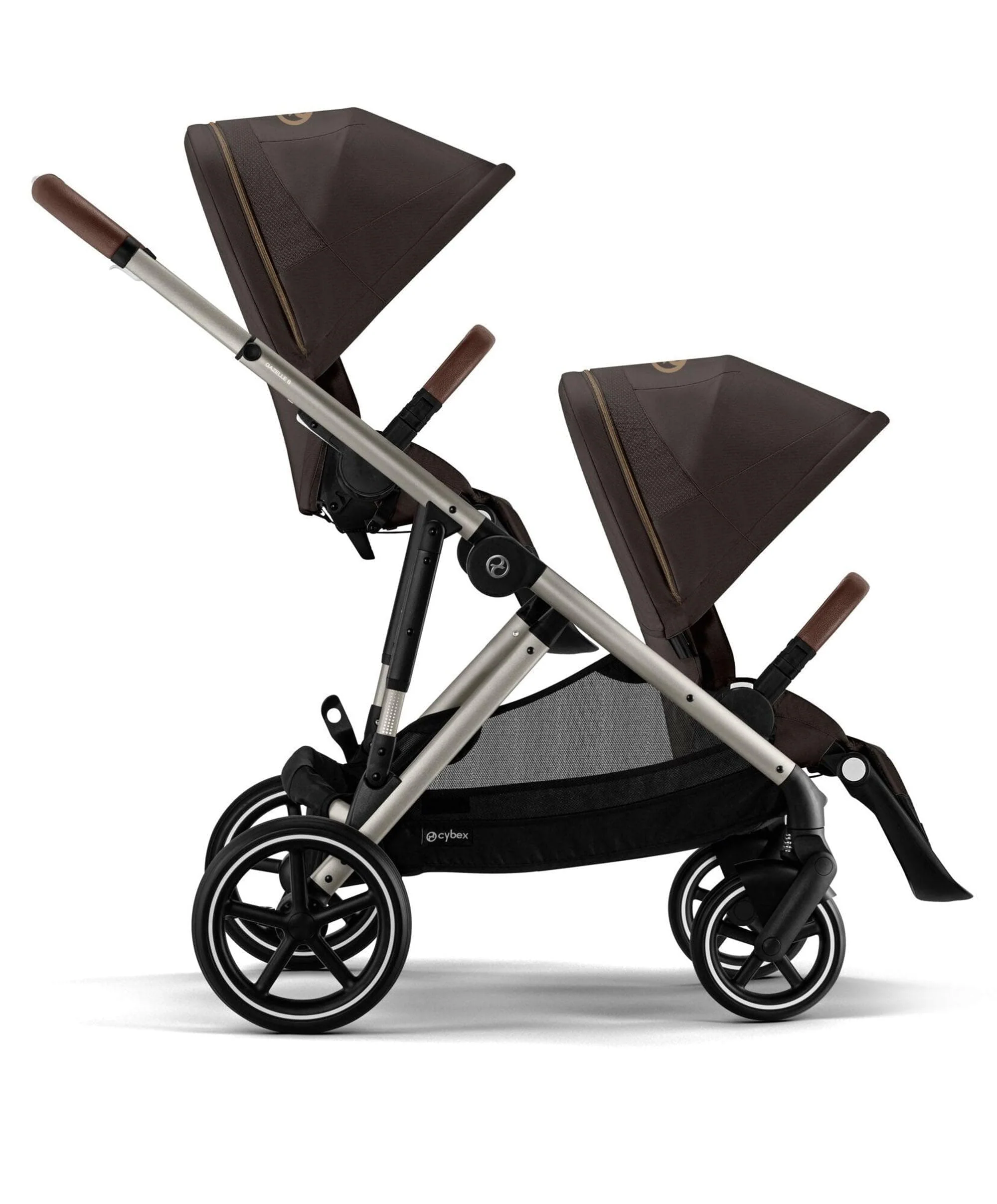 Cybex Gazelle S Twin Pushchair Bundle with Cybex Cloud T i-Size Rotating Baby Car Seat & Base (16 Pieces)- Chocolate Brown - Image 7