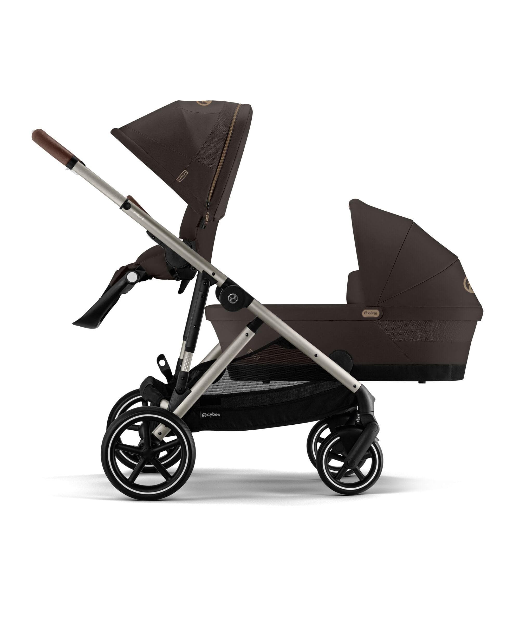 Cybex Gazelle S Twin Pushchair Bundle with Cybex Cloud T i-Size Rotating Baby Car Seat & Base (16 Pieces)- Chocolate Brown - Image 8