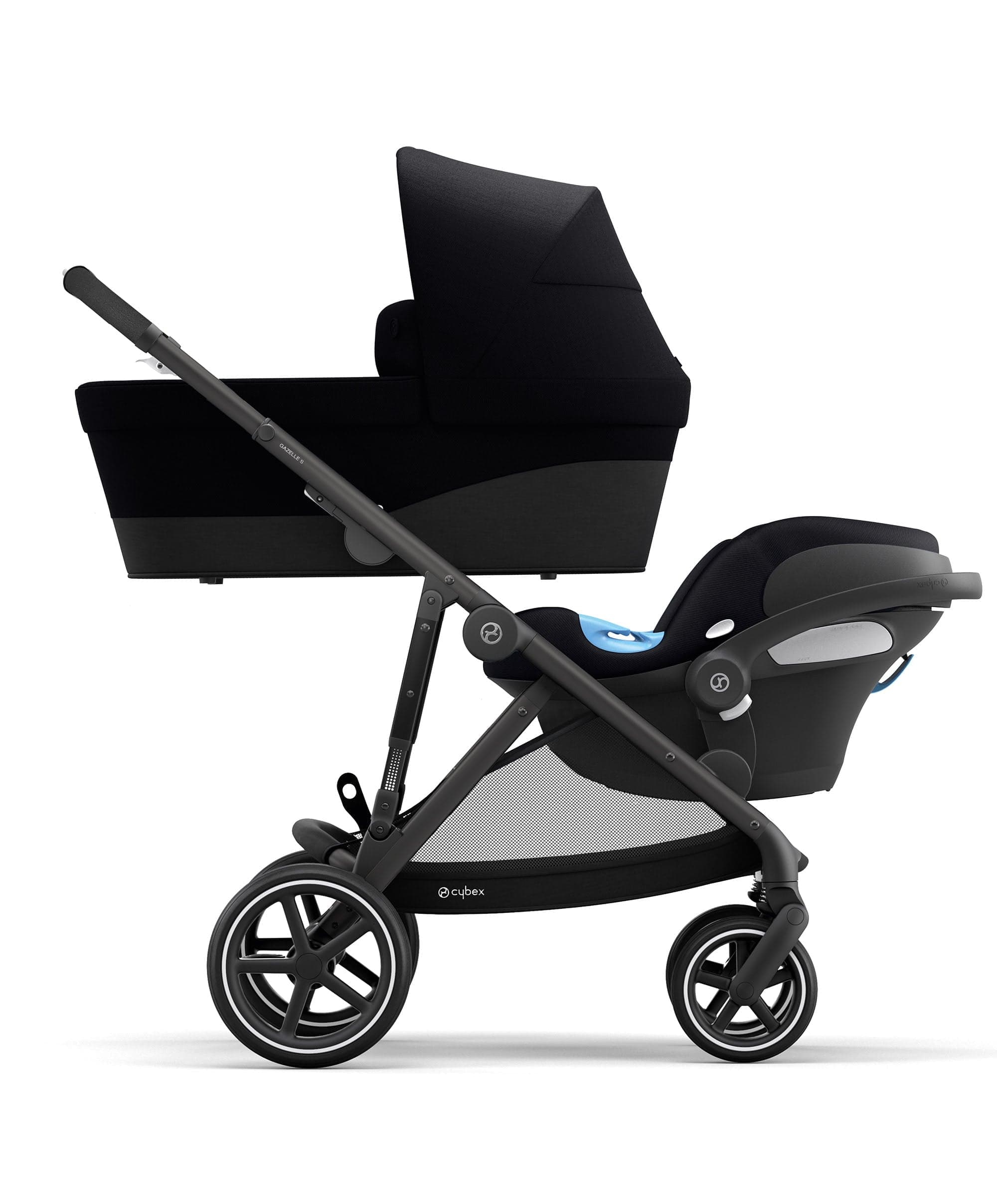 Cybex Gazelle S Twin Pushchair Bundle with Cybex Cloud T i-Size Rotating Baby Car Seat & Base (16 Pieces) - Moon Black - Image 12