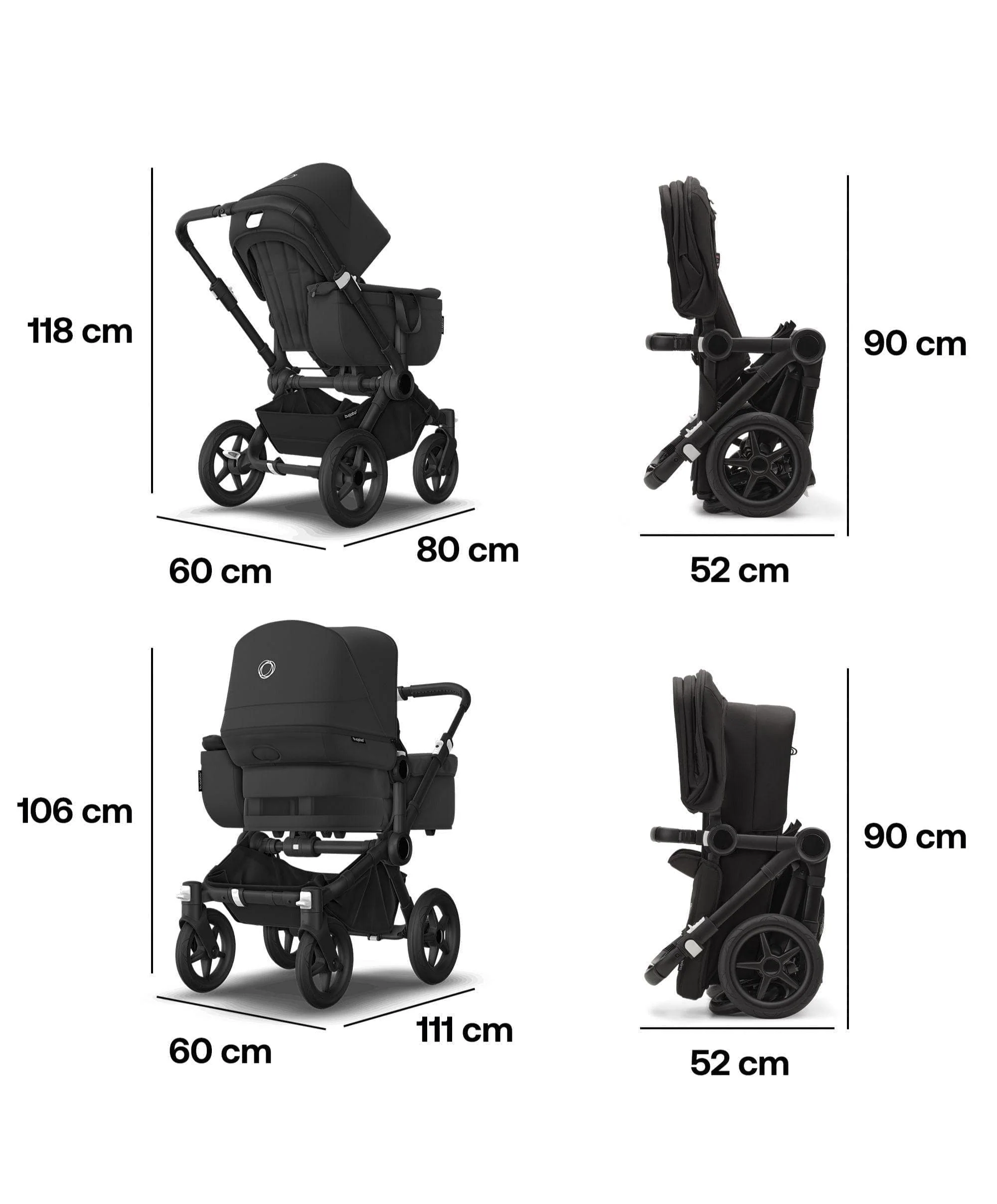 Bugaboo Donkey 5 Mono Complete Pushchair bundle with Cybex Cloud T i-Size Rotating Baby Car Seat & Base - (10 Pieces) - Midnight Black - Image 7