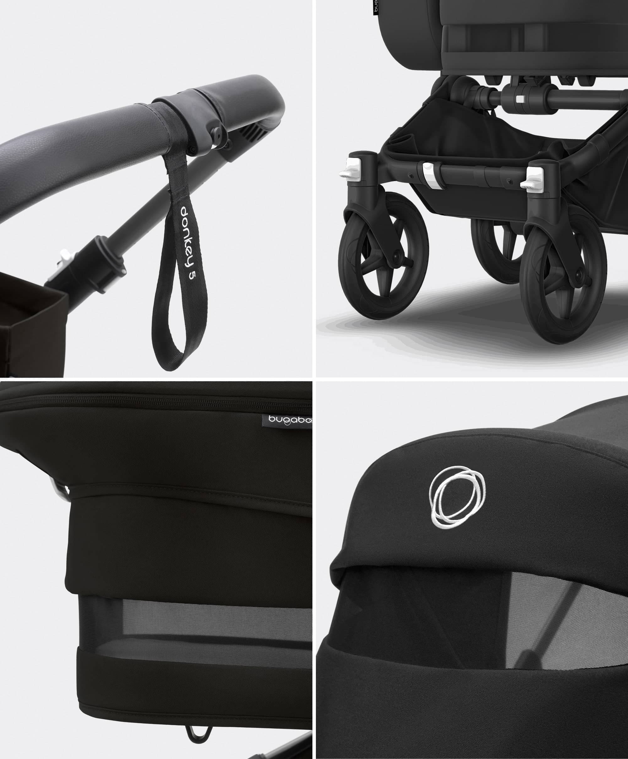 Bugaboo Donkey 5 Mono Complete Pushchair Essential Bundle - Midnight Black - Image 4
