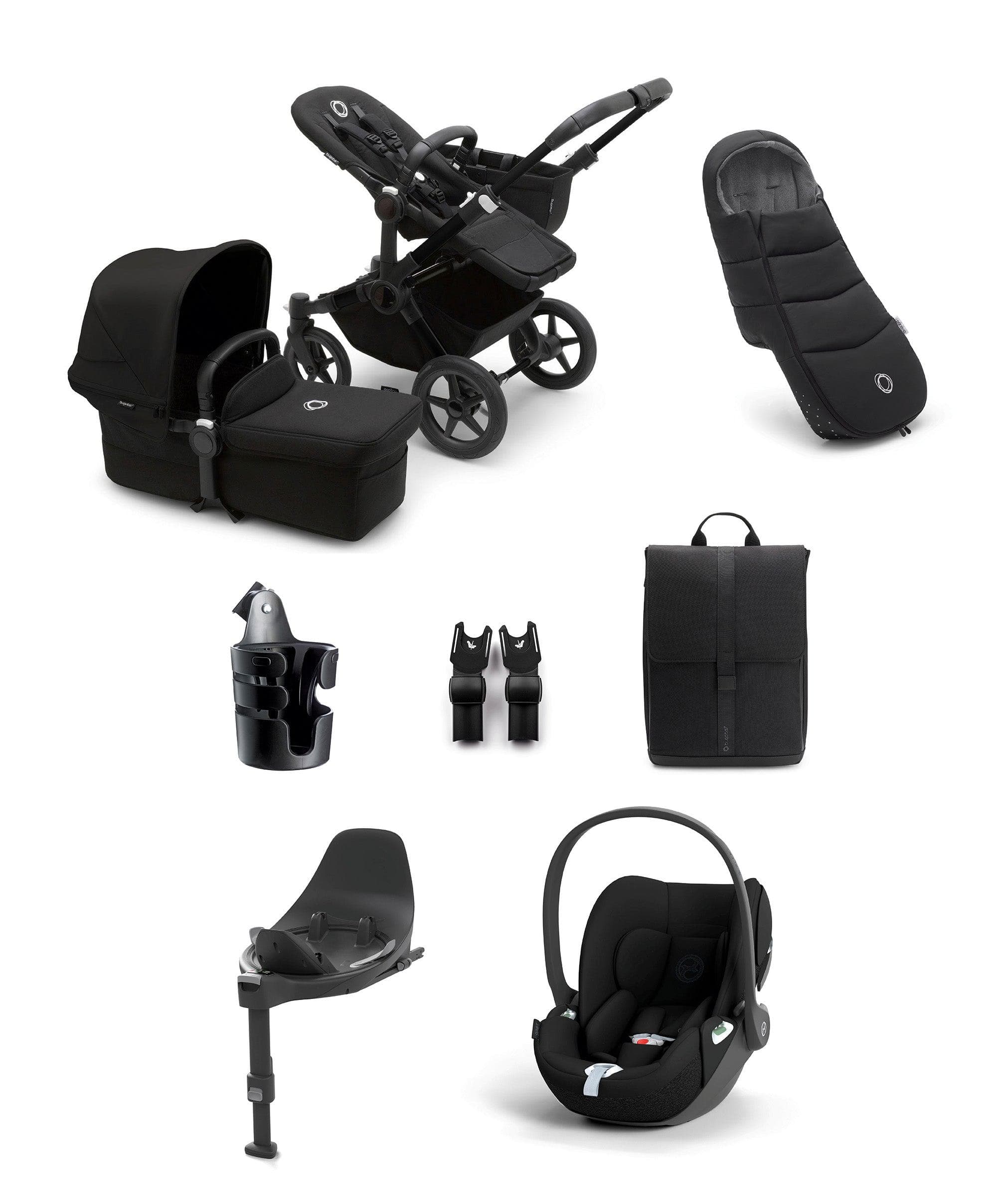Bugaboo Donkey 5 Mono Complete Pushchair Ultimate Bundle with Cloud T Car Seat & Base - Black