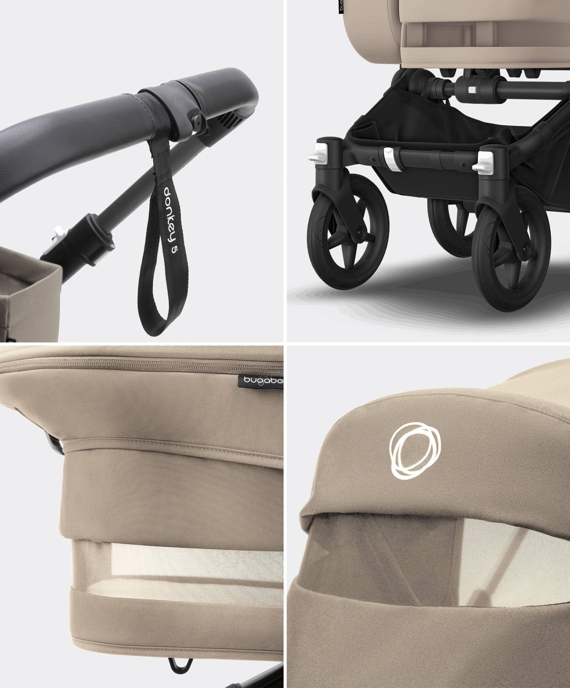 Bugaboo Donkey 5 Mono Complete Pushchair Ultimate Bundle with Cloud T Car Seat & Base - Taupe - Image 4