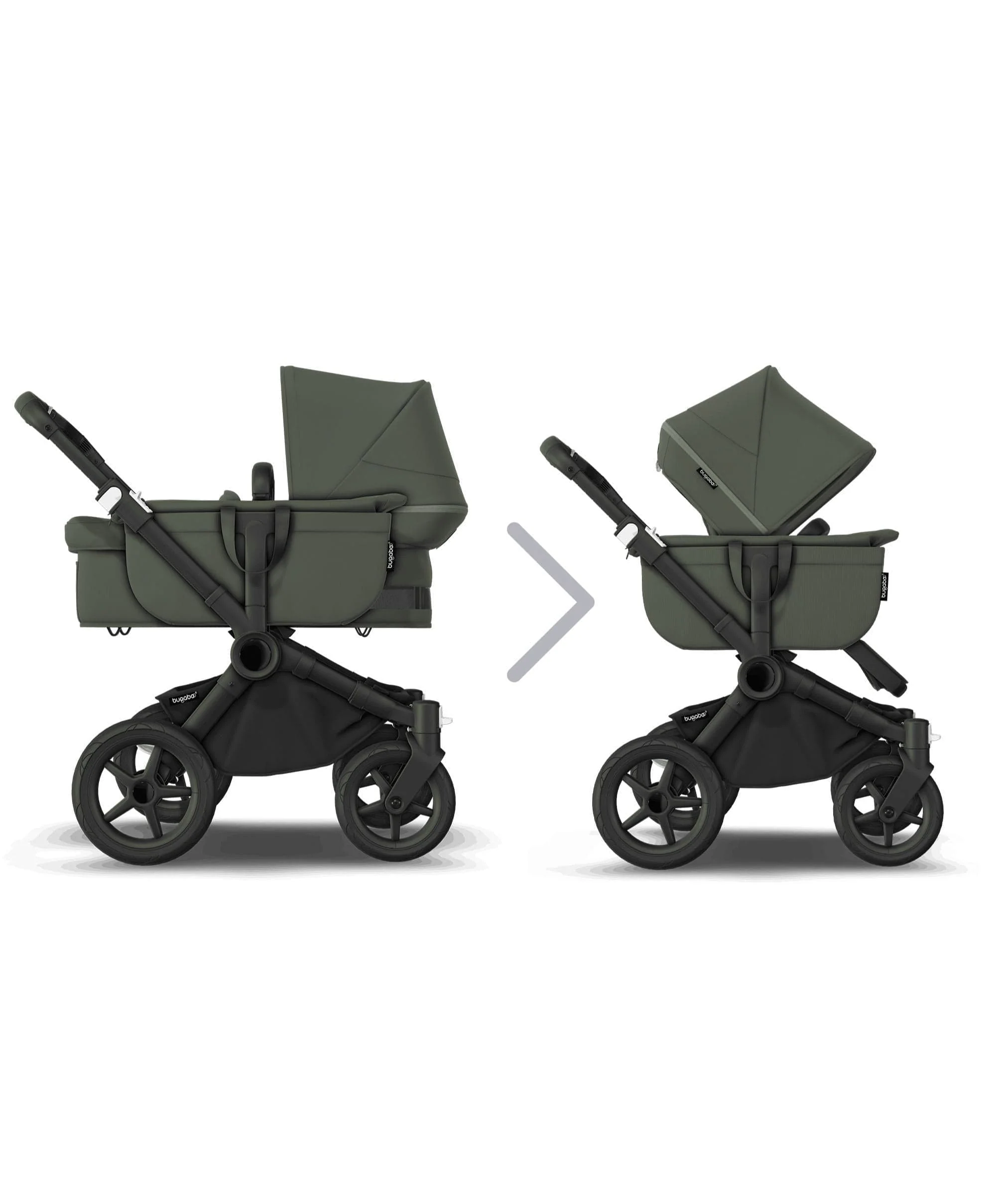 Bugaboo Donkey 5 Twin Pushchair Essential Bundle With Cybex Cloud T i-Size Rotating Baby Car Seat & Base (12 Pieces) - Forest Green - Image 6