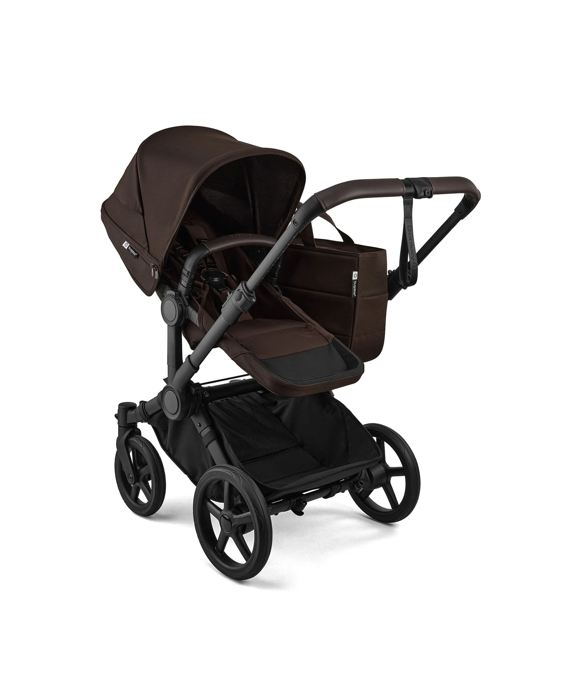 Bugaboo Donkey 6 Double Ultimate Pushchair Bundle With Cybex Cloud T i-Size Rotating Baby Car Seat & Base (8 Pieces) - Cocoa Brown - Image 4
