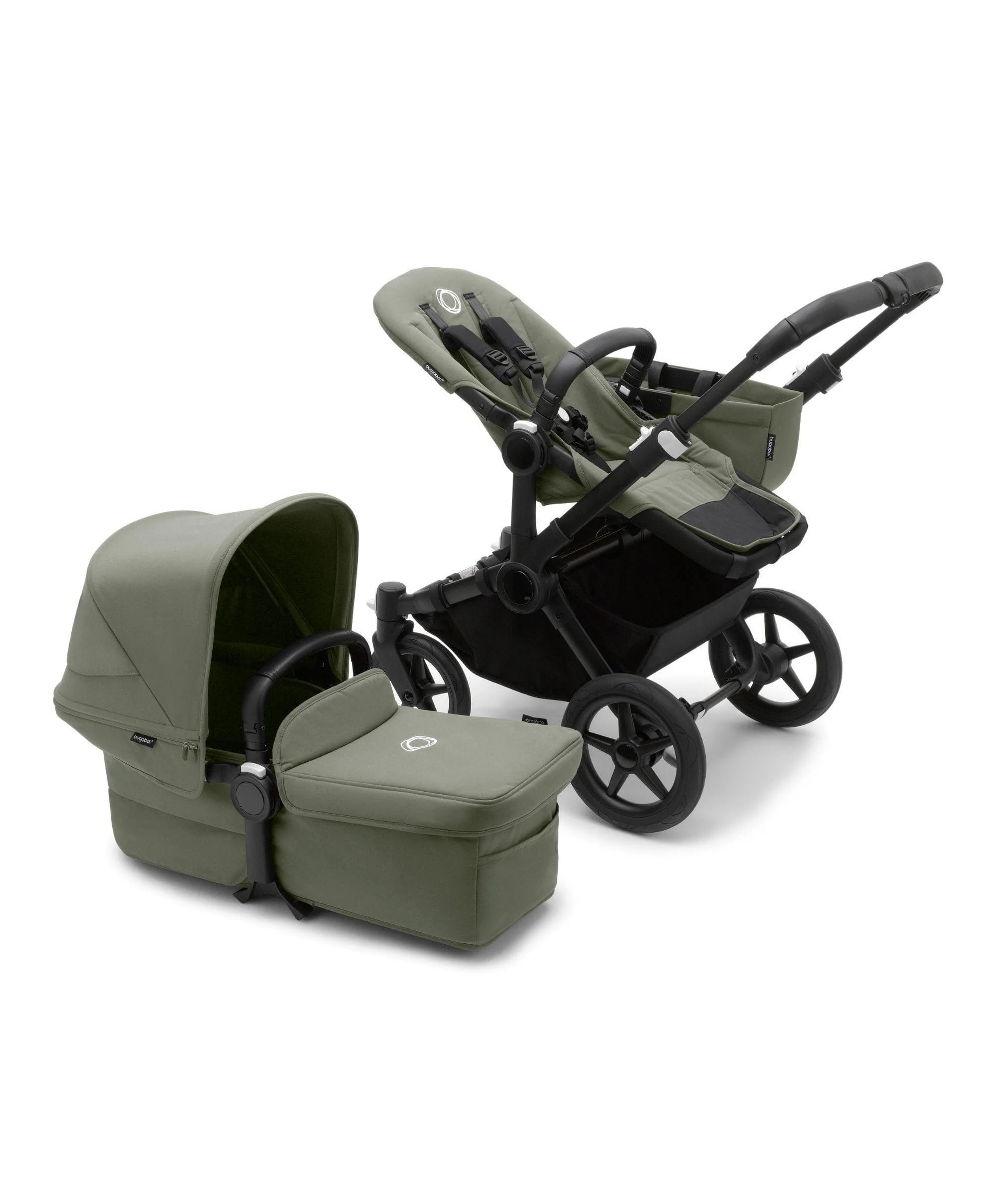 Bugaboo Donkey 5 Duo Essential Newborn Pushchair Bundle (7 Pieces) - Forest Green - Image 2