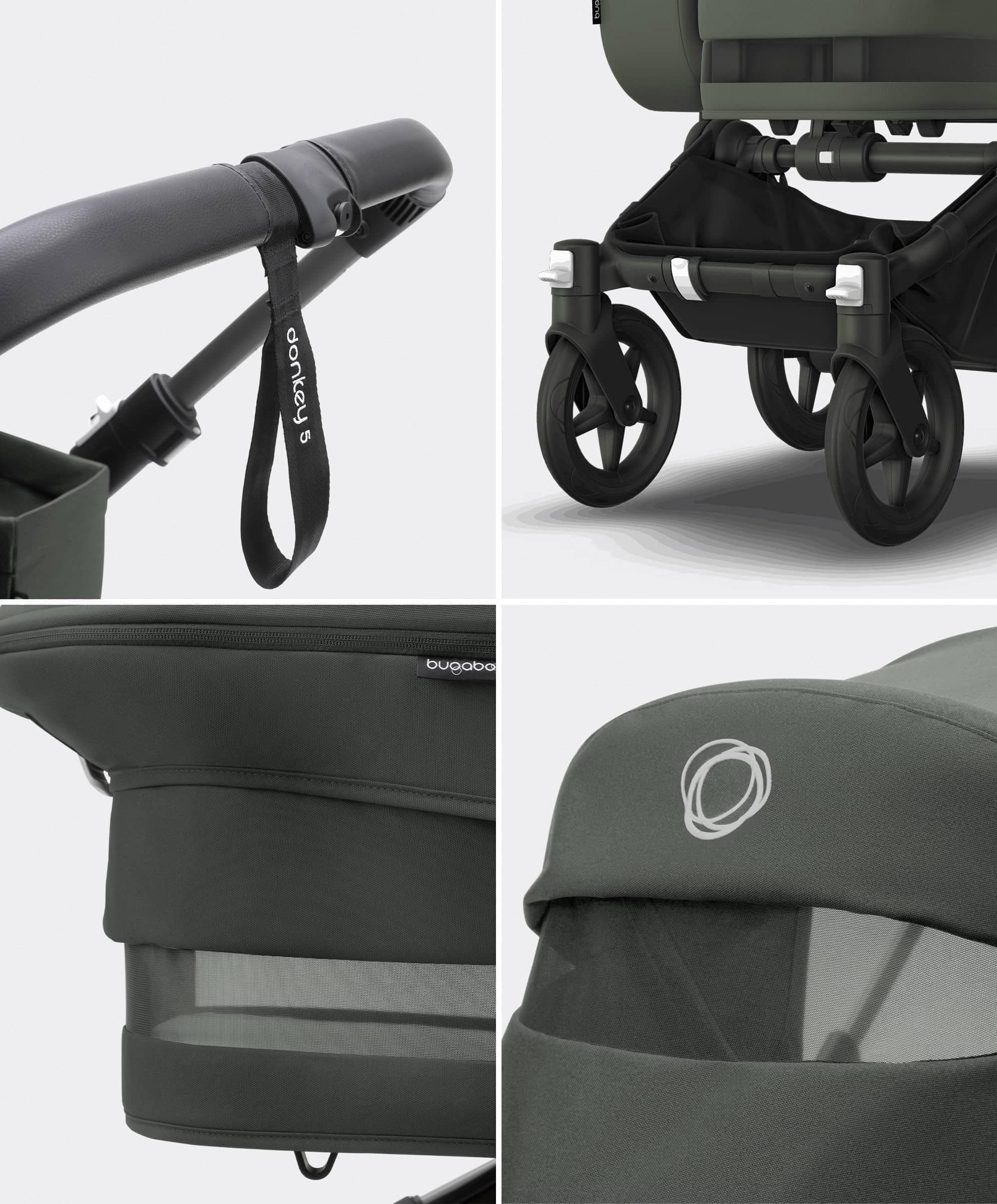 Bugaboo Donkey 5 Mono Complete Pushchair Bundle (5 pieces) - Forest Green - Image 4