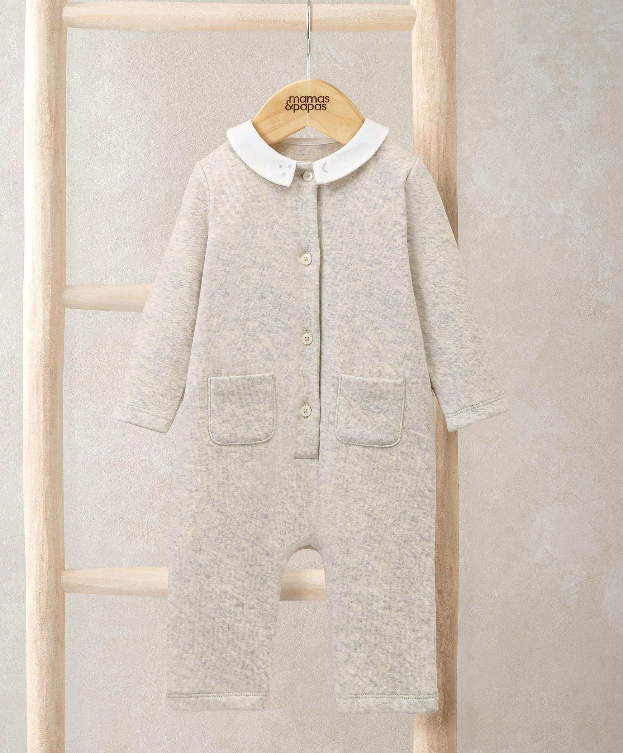 Embroidered Collar Romper