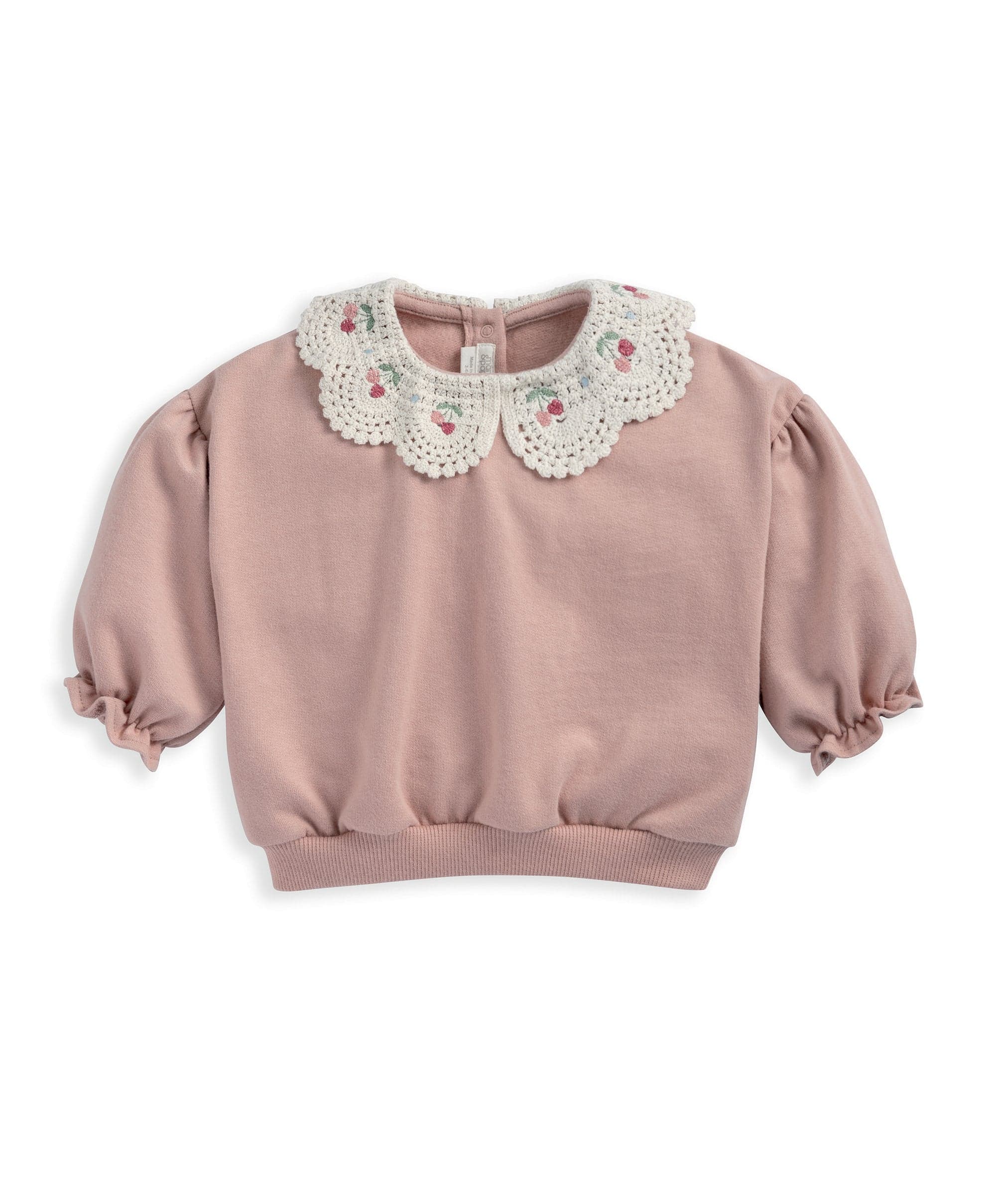 Cherry Knitted Collar Sweatshirt - Image 2