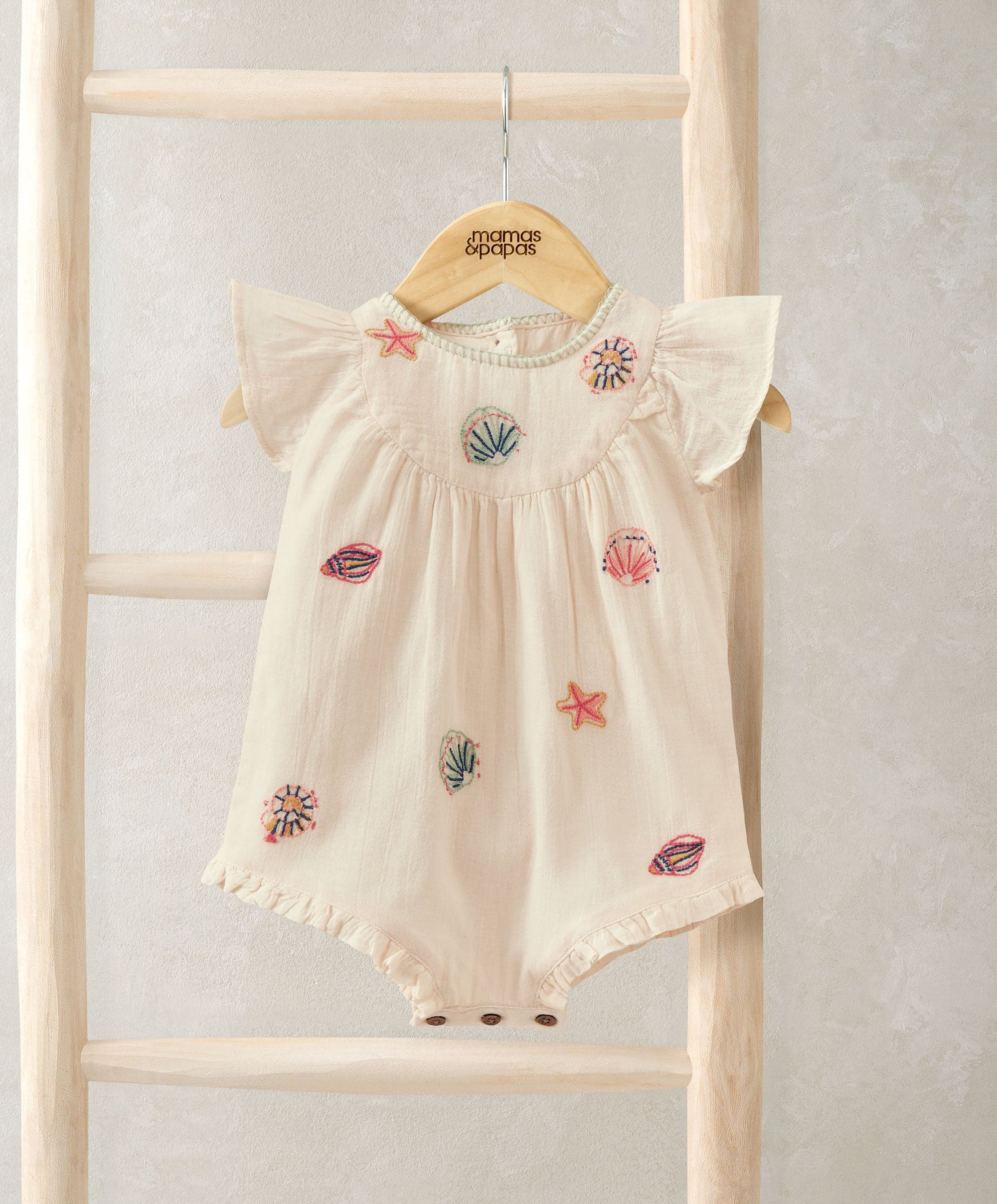 Pink Embroidered Romper