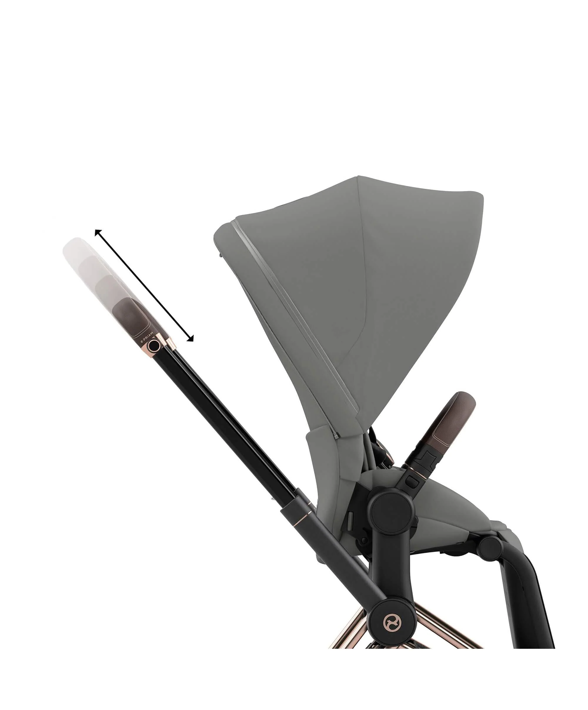 Cybex EPriam Pushchair Bundle With Cybex Cloud T i-Size Rotating Baby Car Seat & Base (7 Pieces) - Rose Gold/Black - Image 6