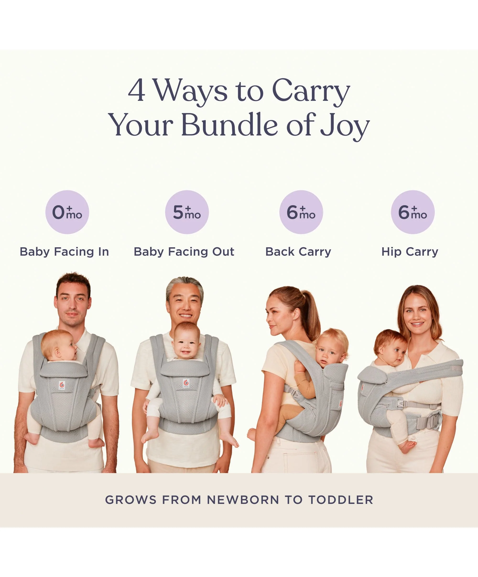 Ergobaby Omni Deluxe Mesh Baby Carrier - Natural Beige - Image 14