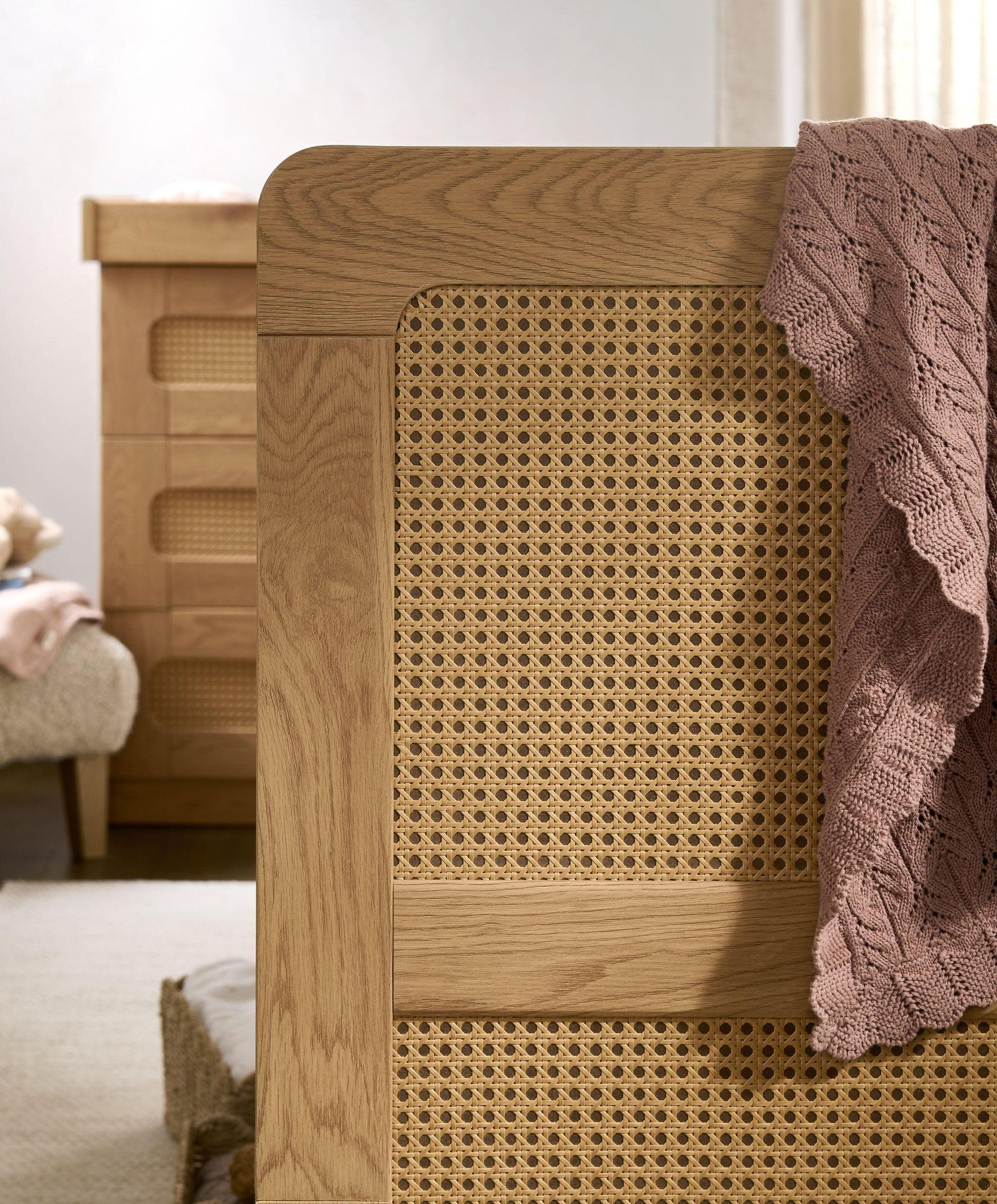Esna Cotbed & Essential Airflow Pocket Spring Cotbed Mattress Bundle - Rattan - Image 5