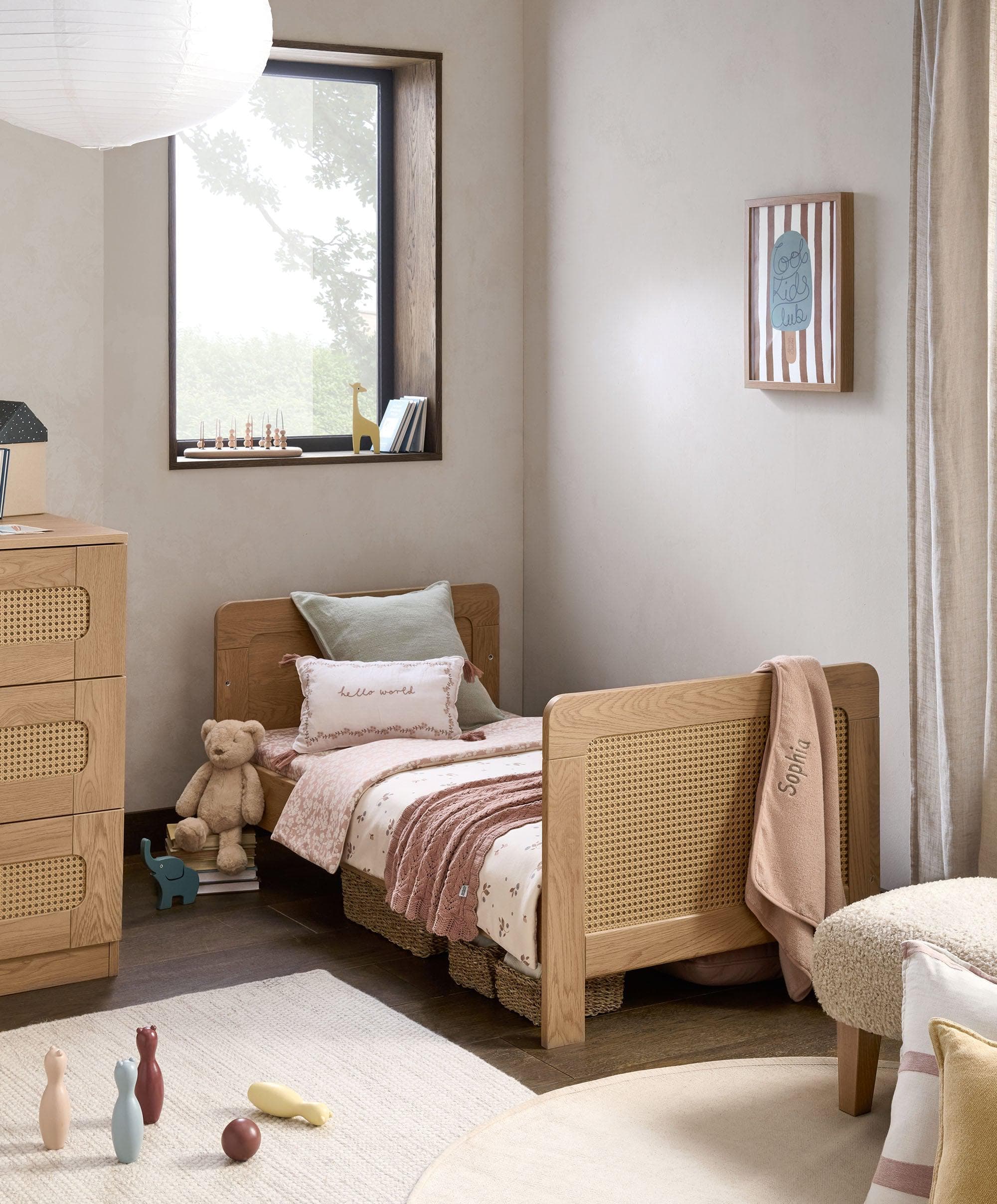 Esna Cotbed & Luxury Hybrid Twin Cotbed Mattress - Rattan - Image 3