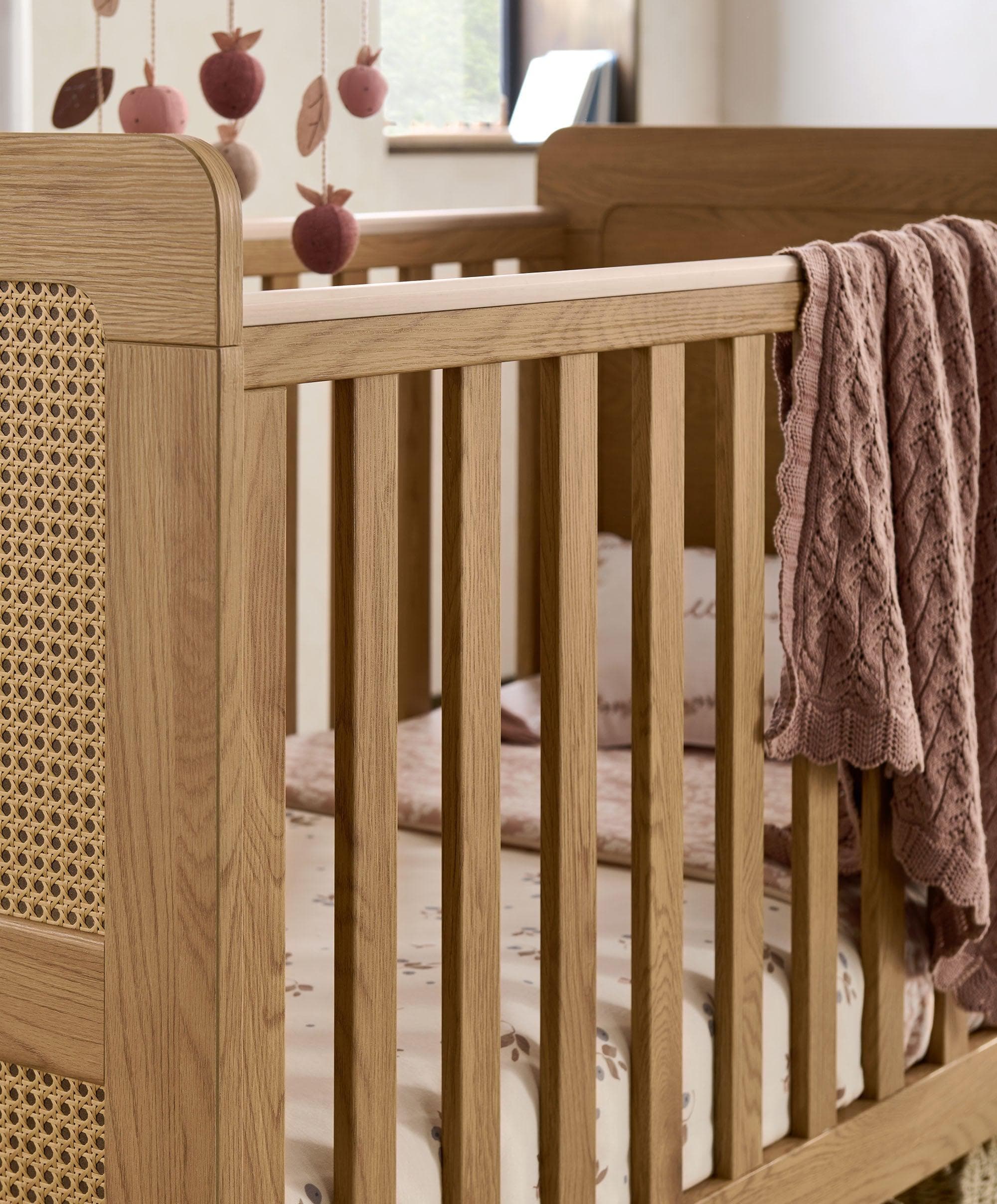 Esna Cotbed & Luxury Hybrid Twin Cotbed Mattress - Rattan - Image 5