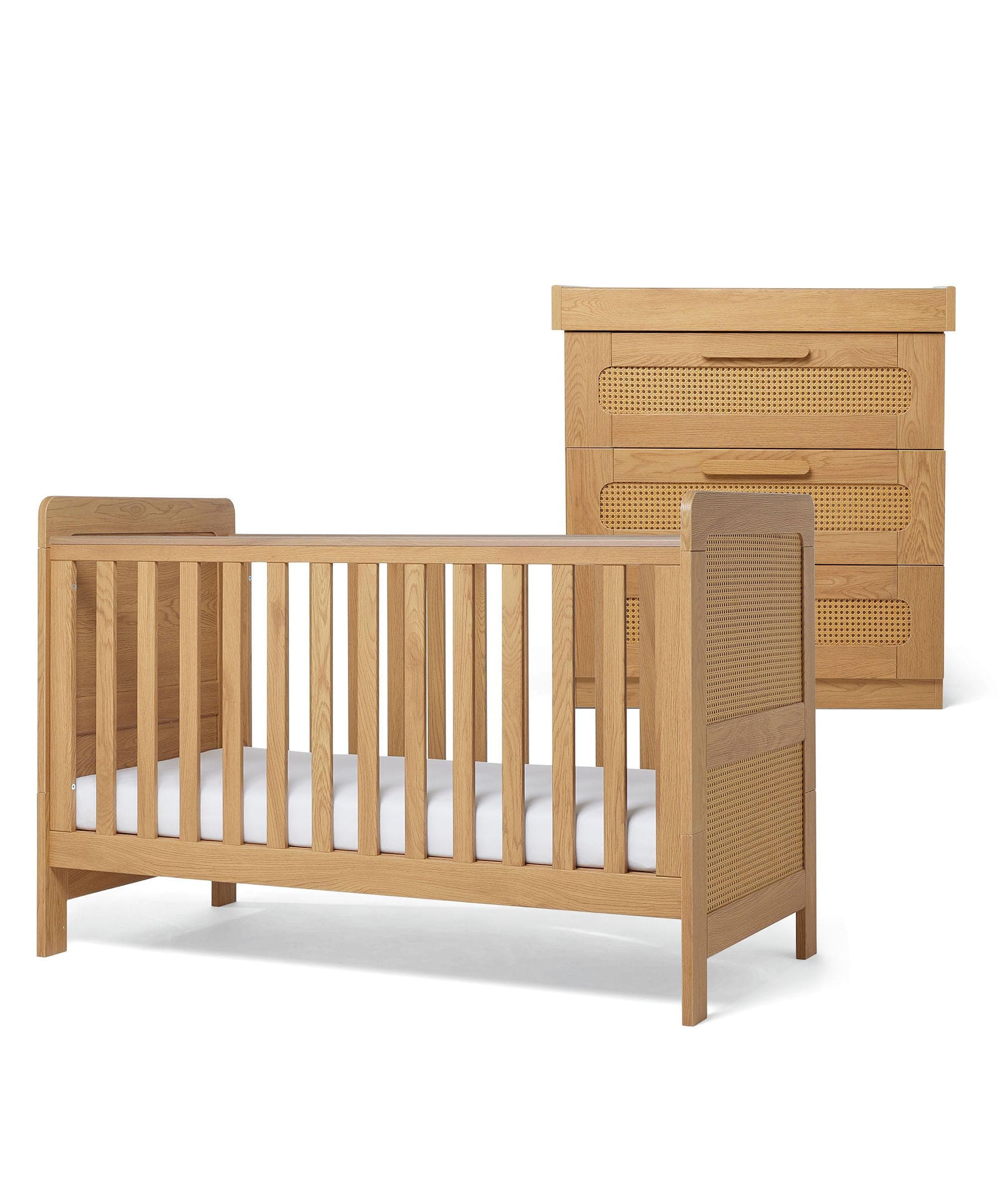 Esna 2 Piece Cotbed Set with Dresser Changer - Rattan - Image 2