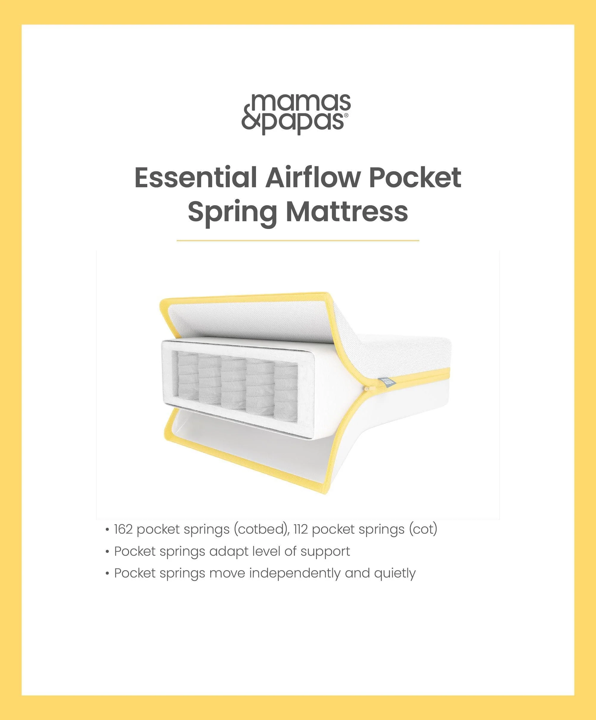 Essential Airflow Pocket Spring Small Cotbed and Cot Mattress - Image 4