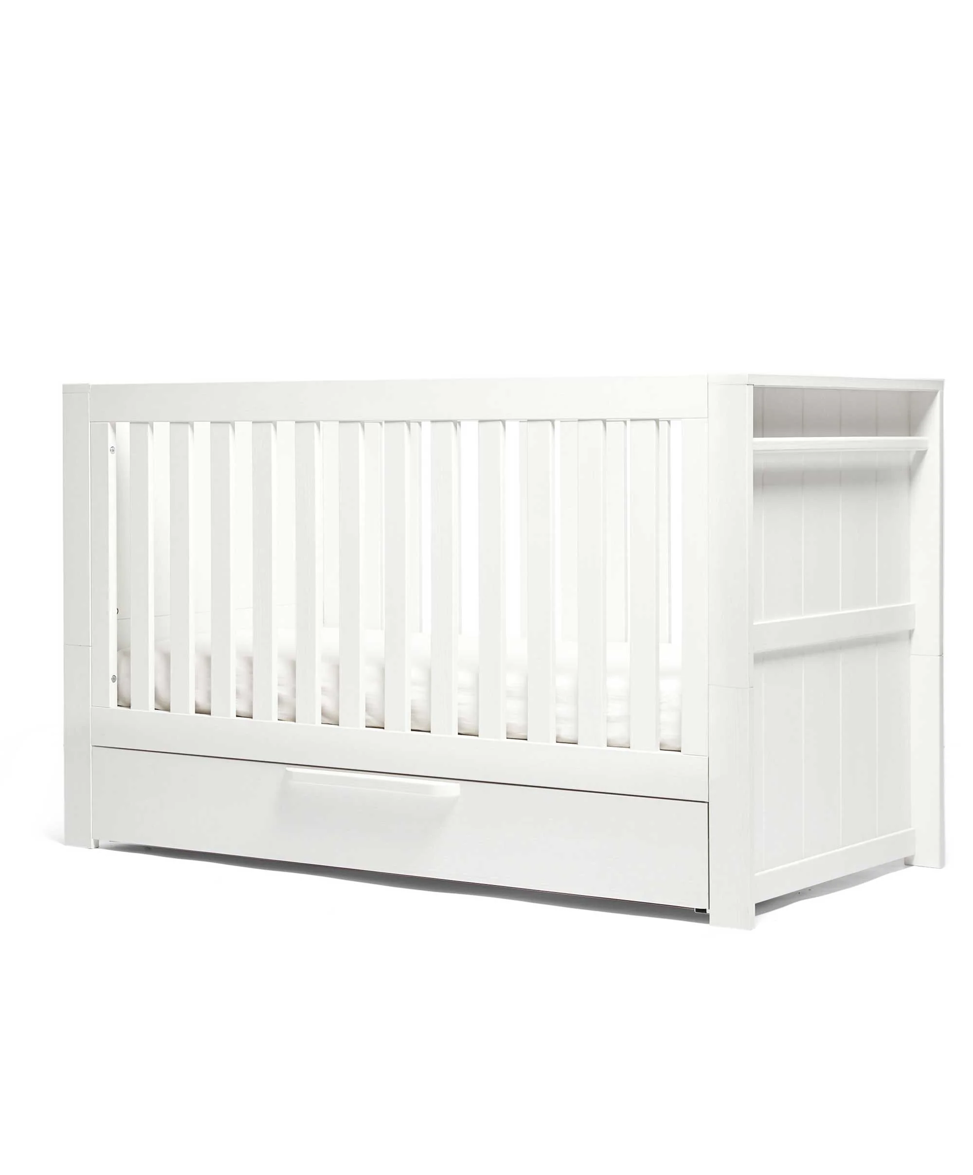 Franklin 3 Piece Cotbed Range with Dresser Changer & Double Wardrobe - White Wash - Image 8