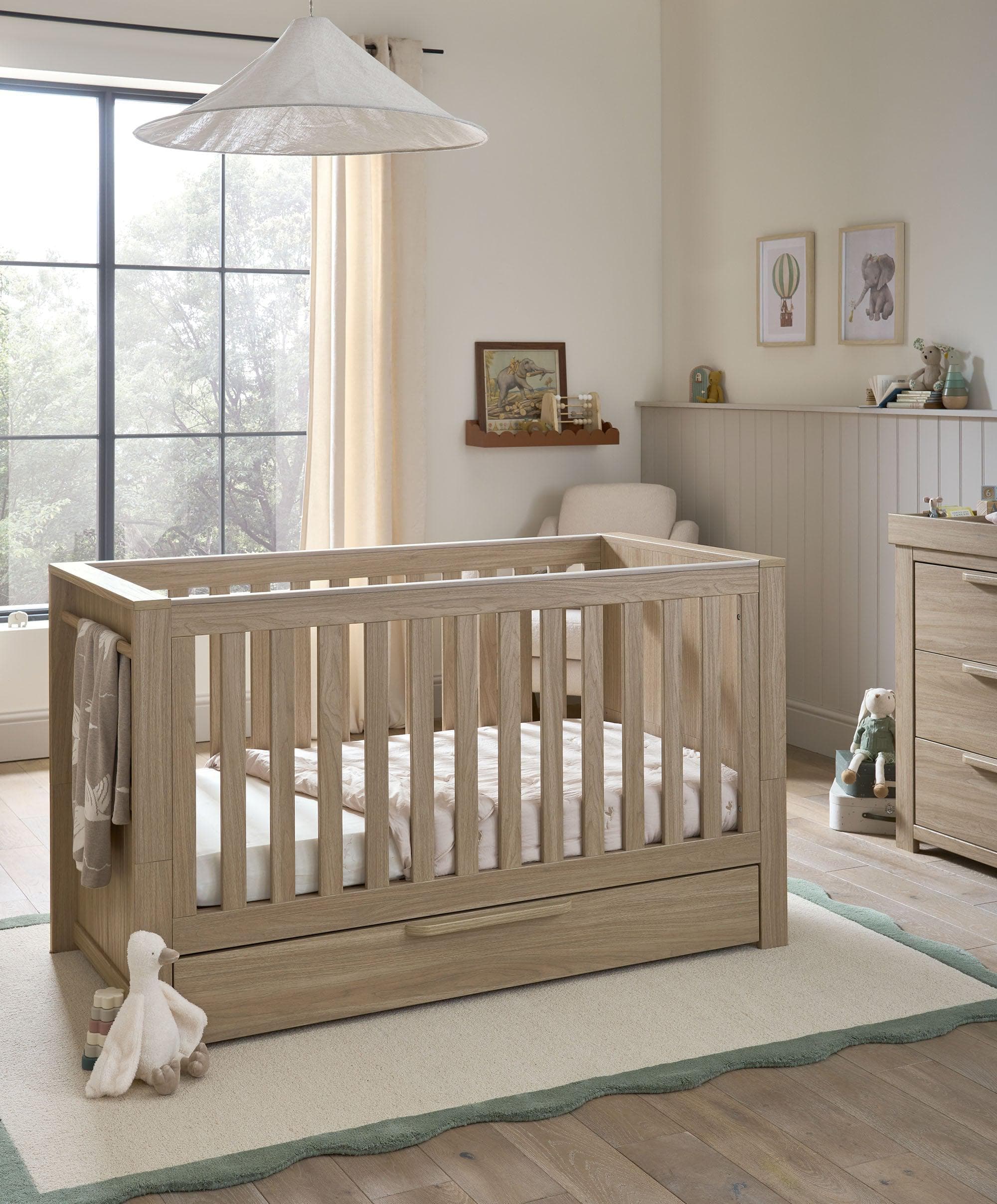 Franklin Cotbed & Essential Airflow Pocket Spring Mattress Bundle - Oak - Image 2