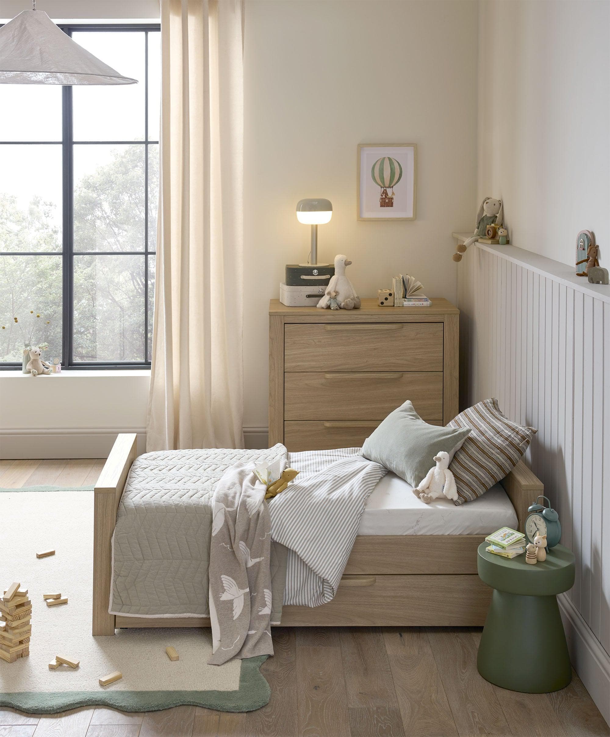 Franklin Cotbed & Luxury Hybrid Twin Mattress Bundle - Oak - Image 4