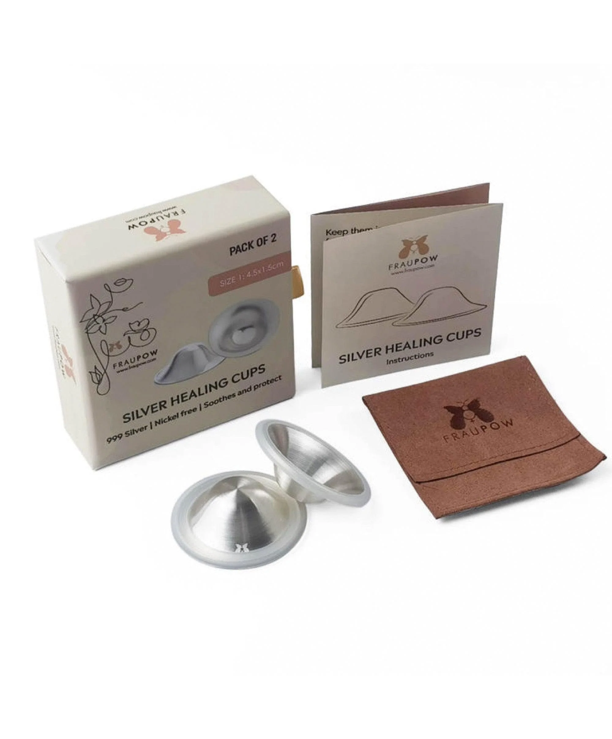 Fraupow Silver Nipple Shield Healing Cups - Size 2 - Image 3
