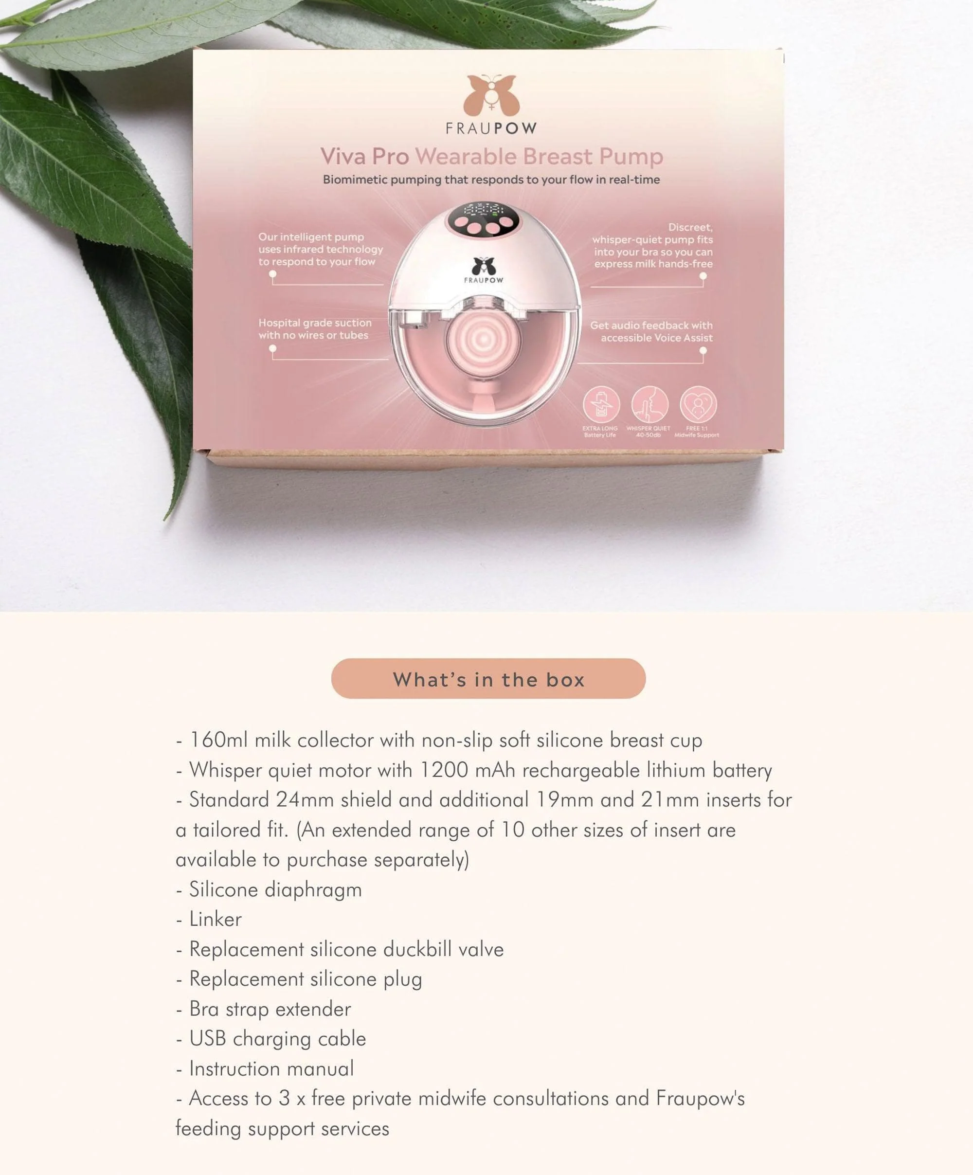 Fraupow Viva Pro Wearable Hands-Free Breast Pump - Image 6