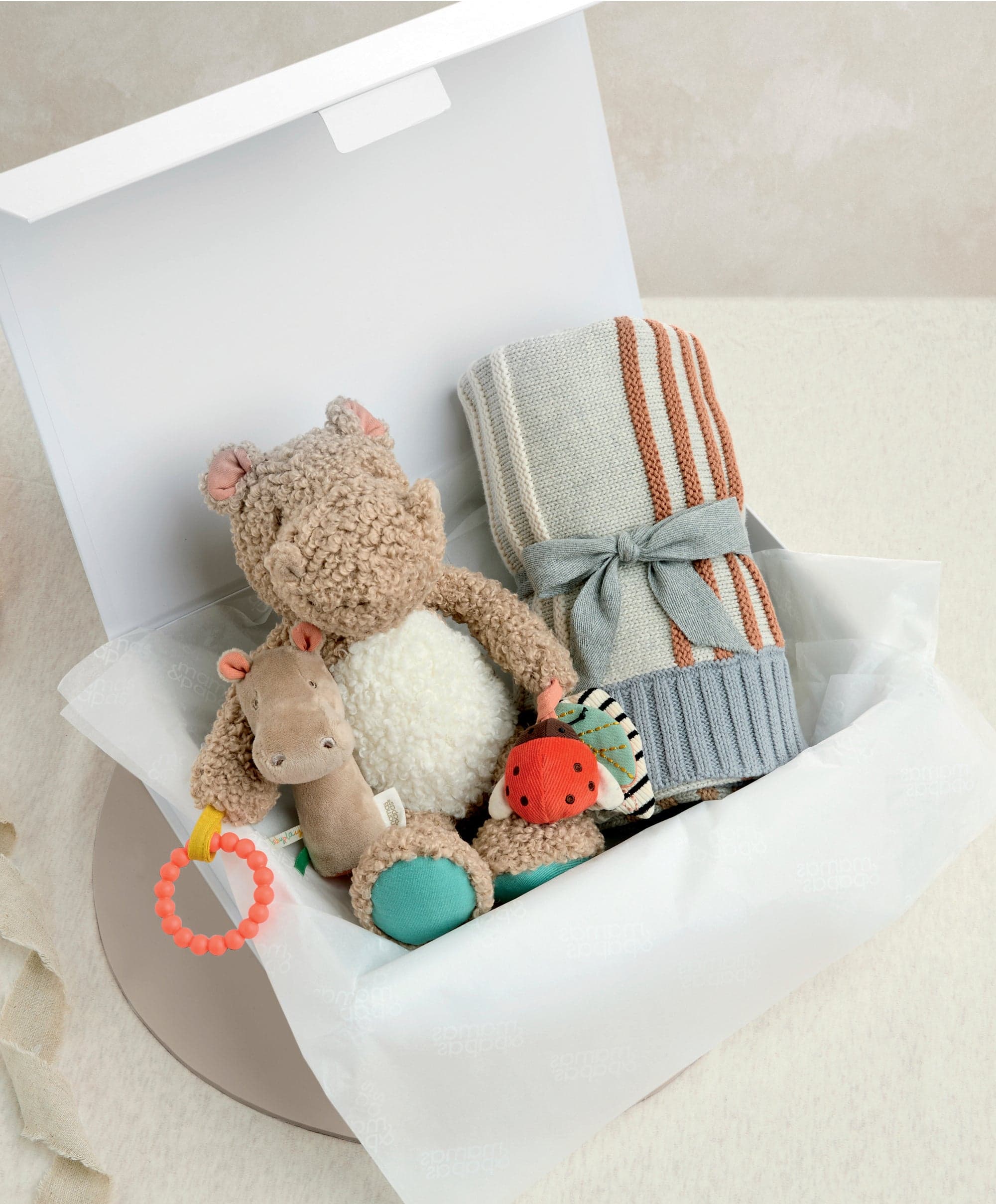 Knitted Blanket & Hippo Gift Box