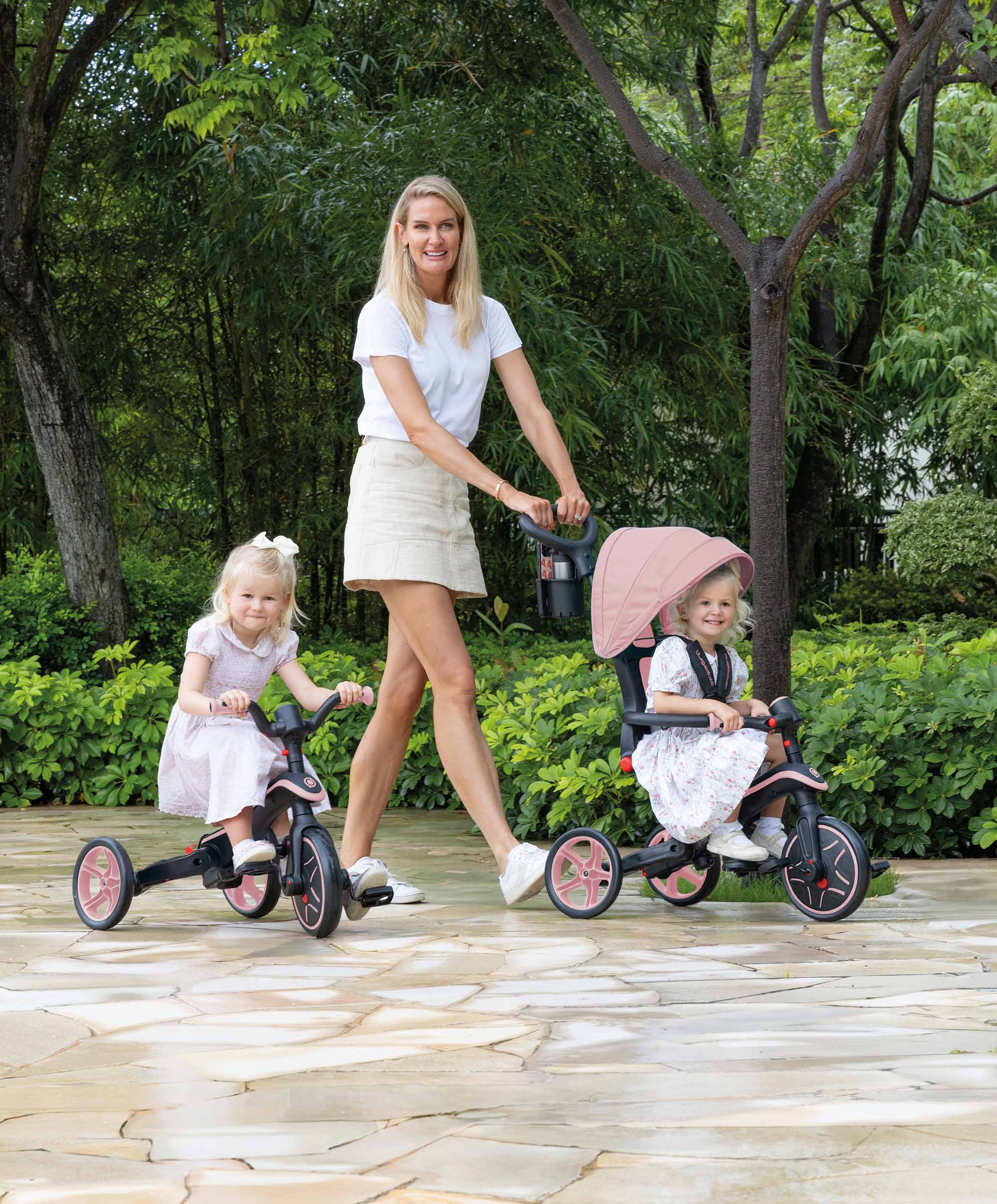 Globber Explorer Foldable 4-in-1 Trike - Pastel Pink - Image 11