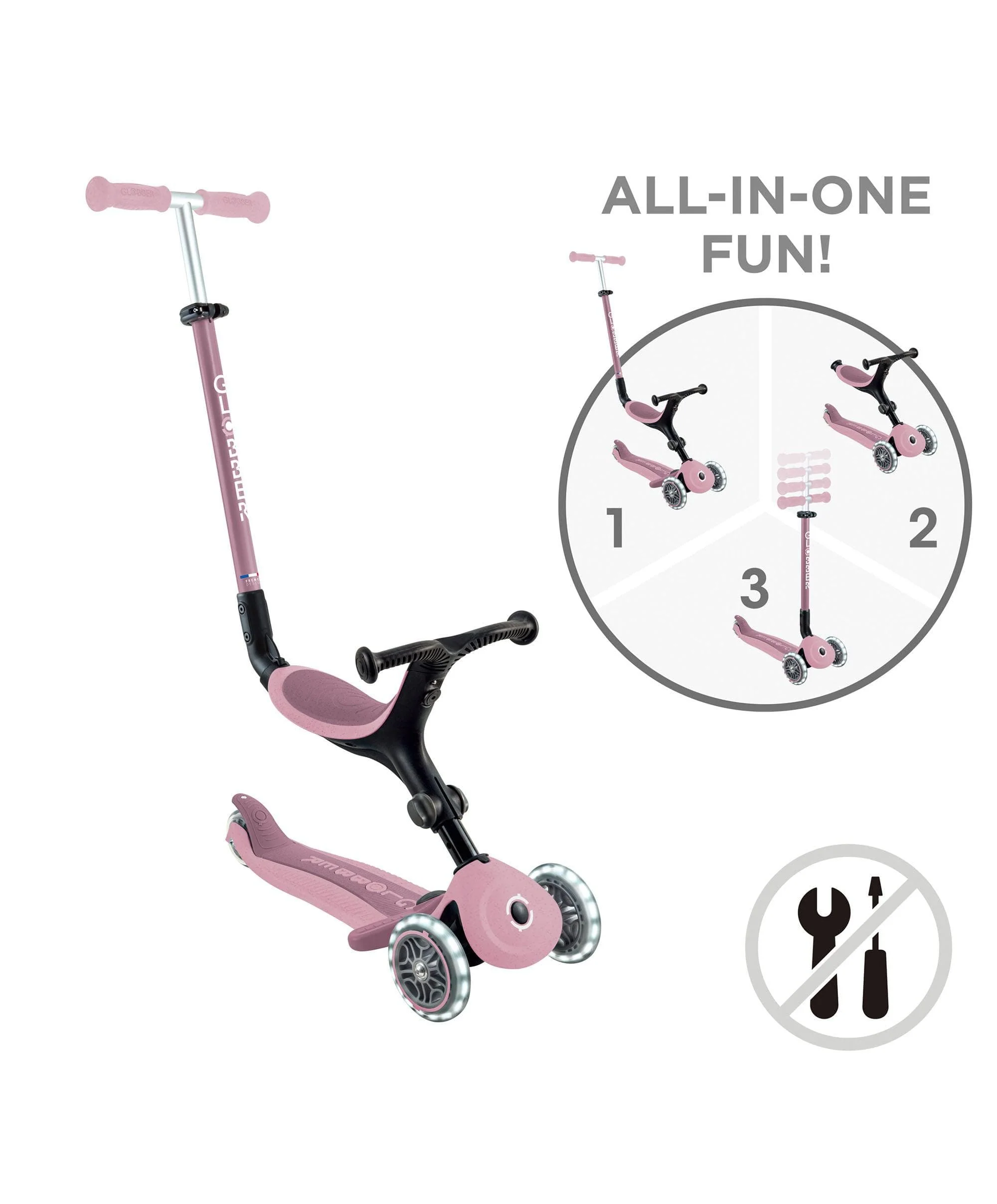 Globber Go Up Active Lights Eco - Berry - Image 7