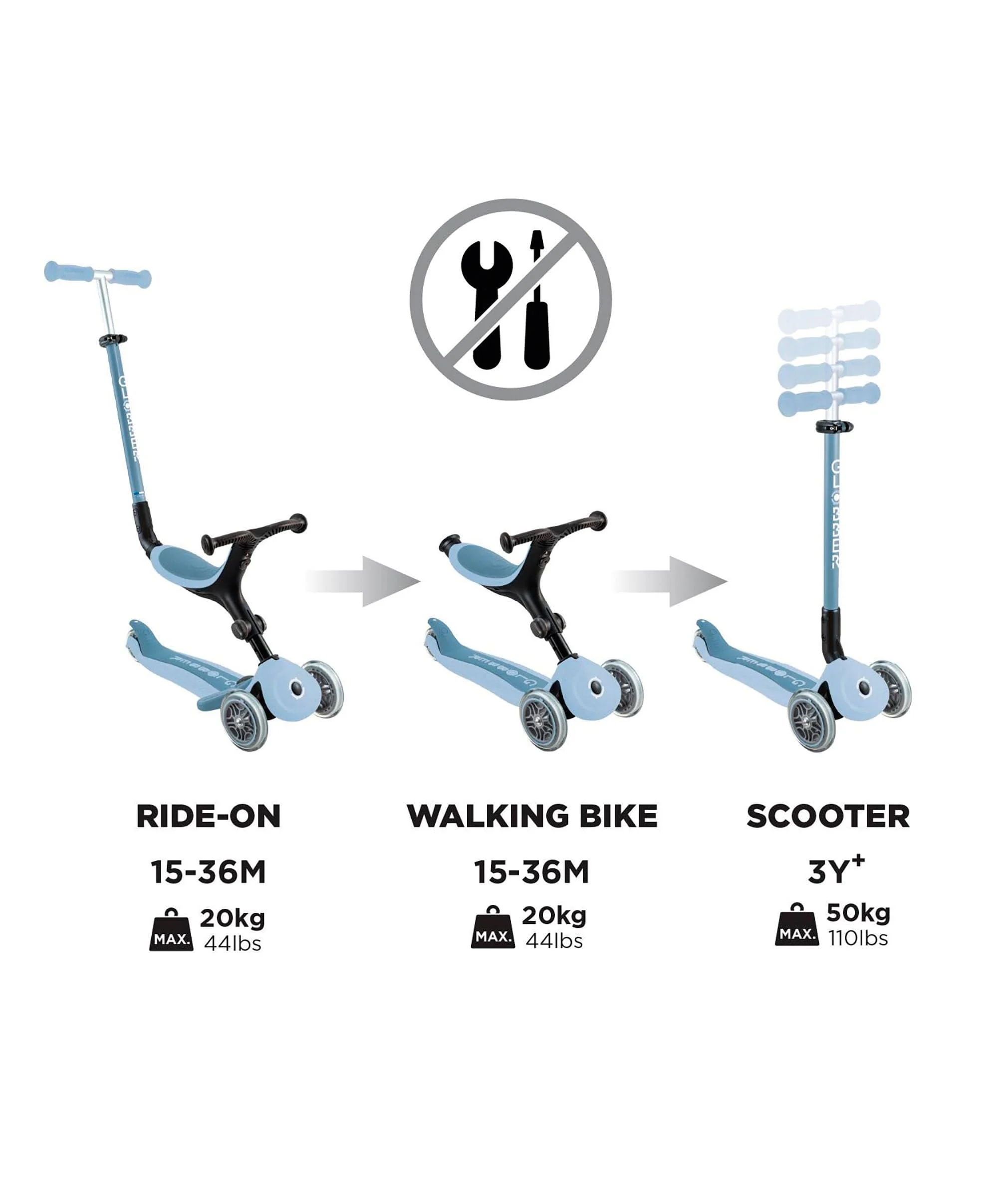 Globber Go Up Active Lights Eco - Blueberry - Image 9