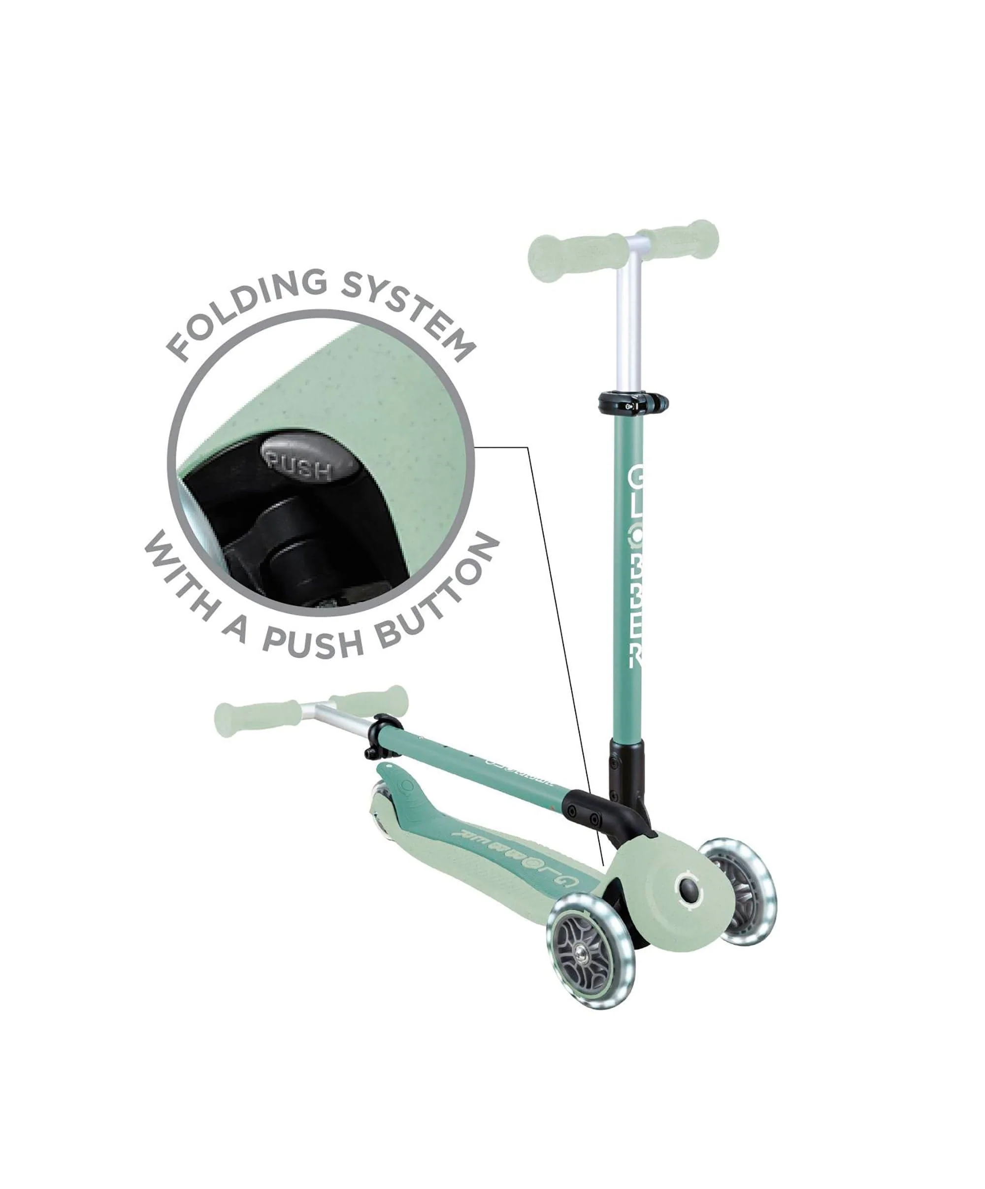 Globber Go Up Active Lights Eco – Pistachio - Image 7