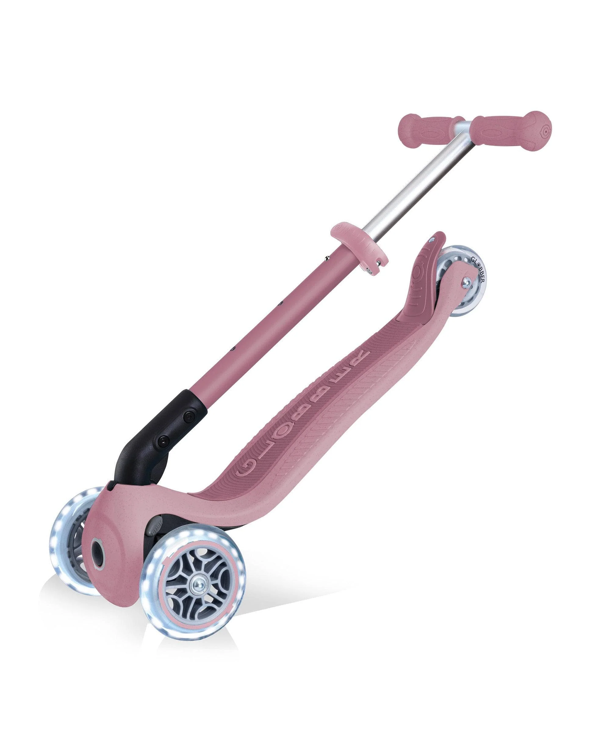 Globber Junior Foldable Lights Eco Scooter - Berry - Image 10