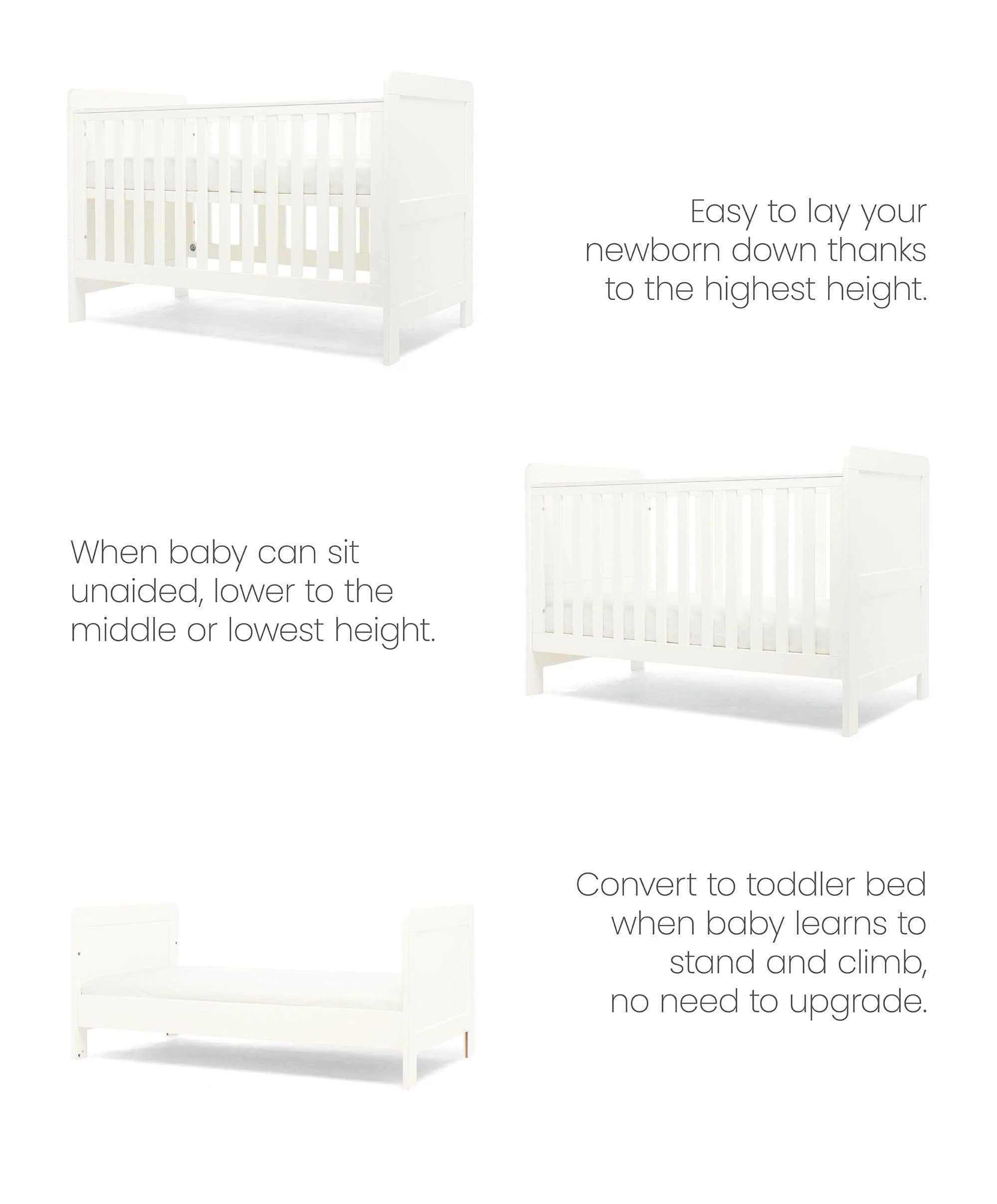 Hampden Cotbed & Luxury Hybrid Twin Cotbed Mattress Bundle - White - Image 6