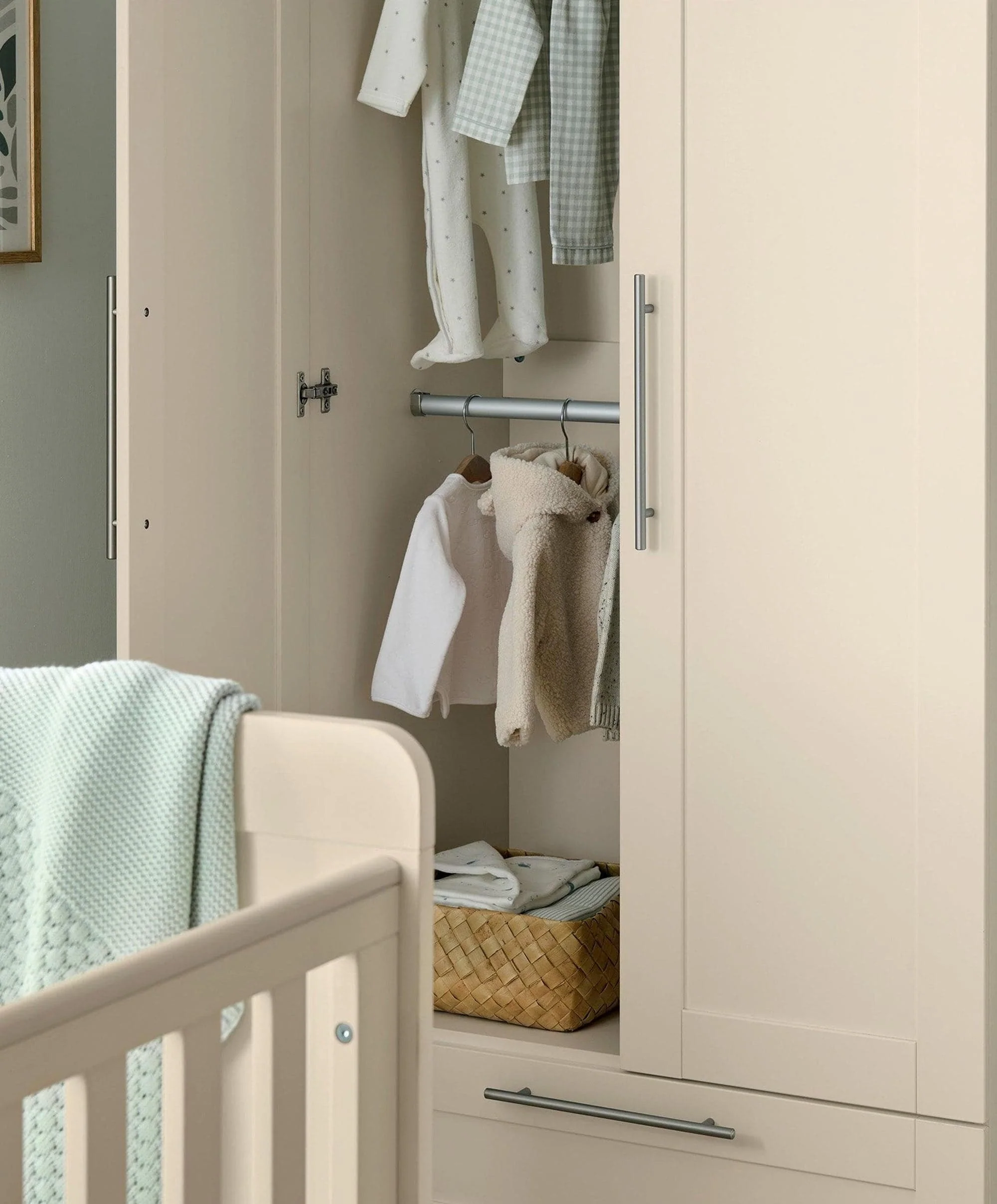 Hampden 3 Piece Cotbed Range with Dresser Changer & Wardrobe - Cashmere - Image 3