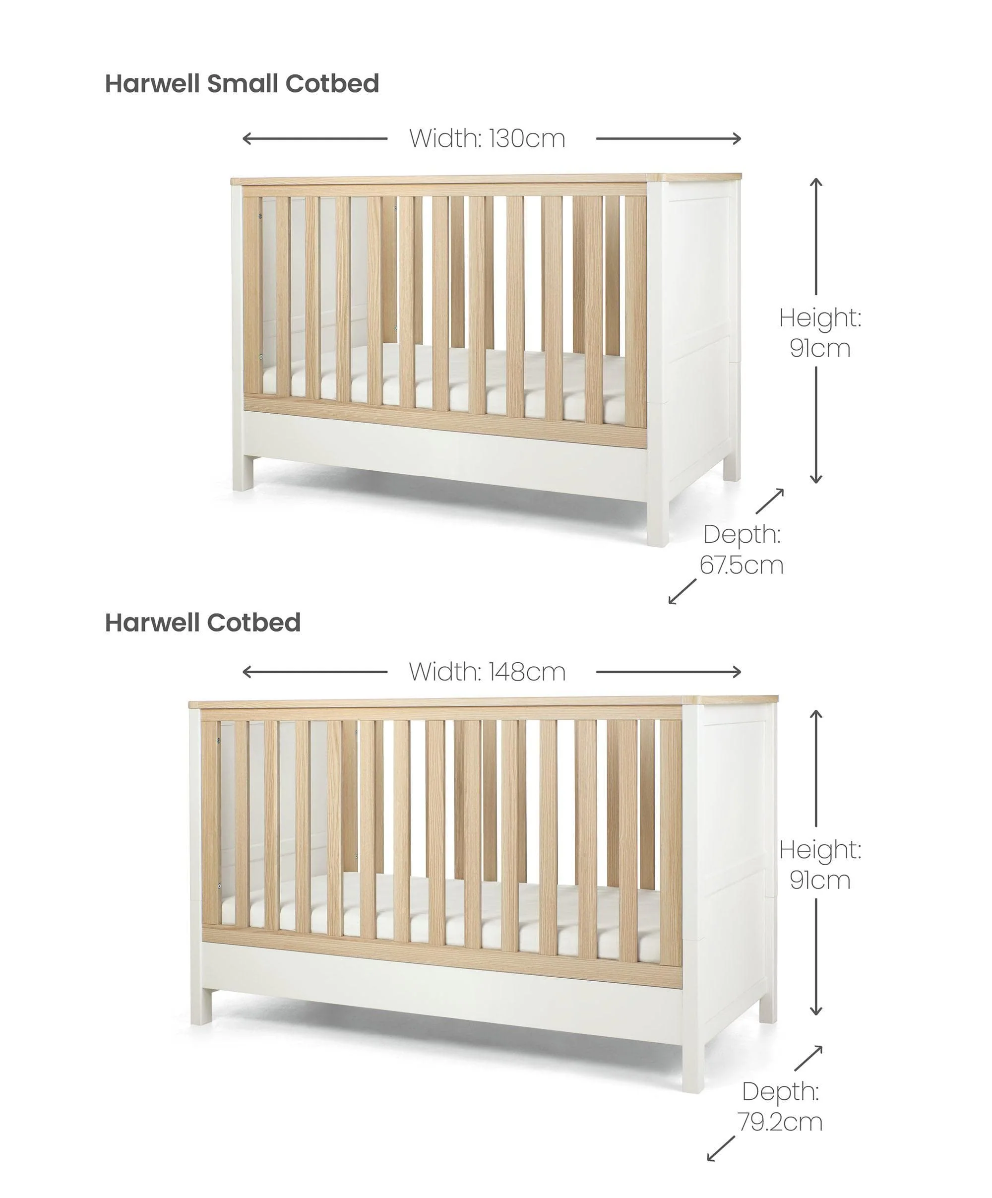 Harwell Small Cotbed - White - Image 7