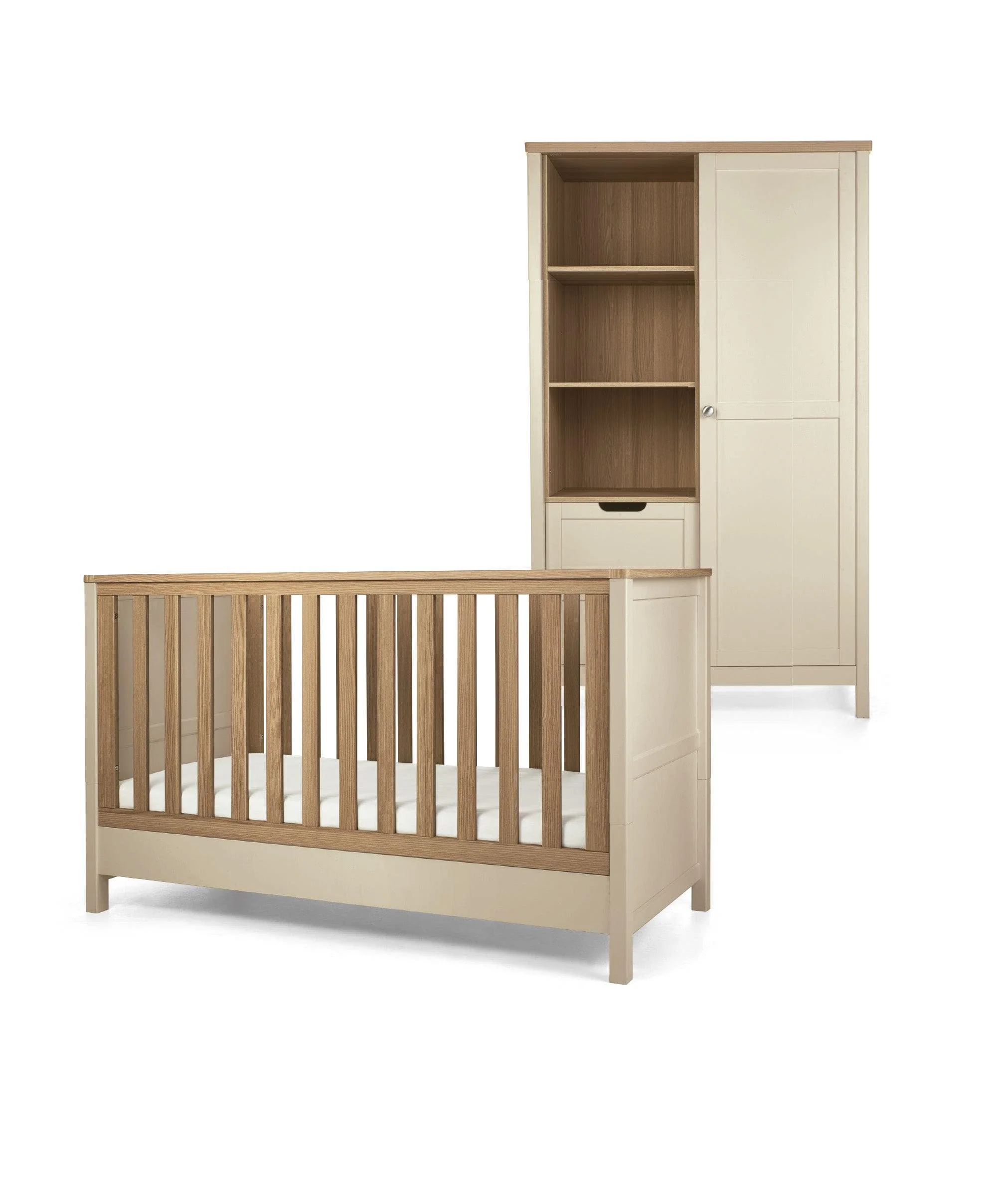 Harwell 2 Piece Cotbed Set with Wardrobe - Cashmere