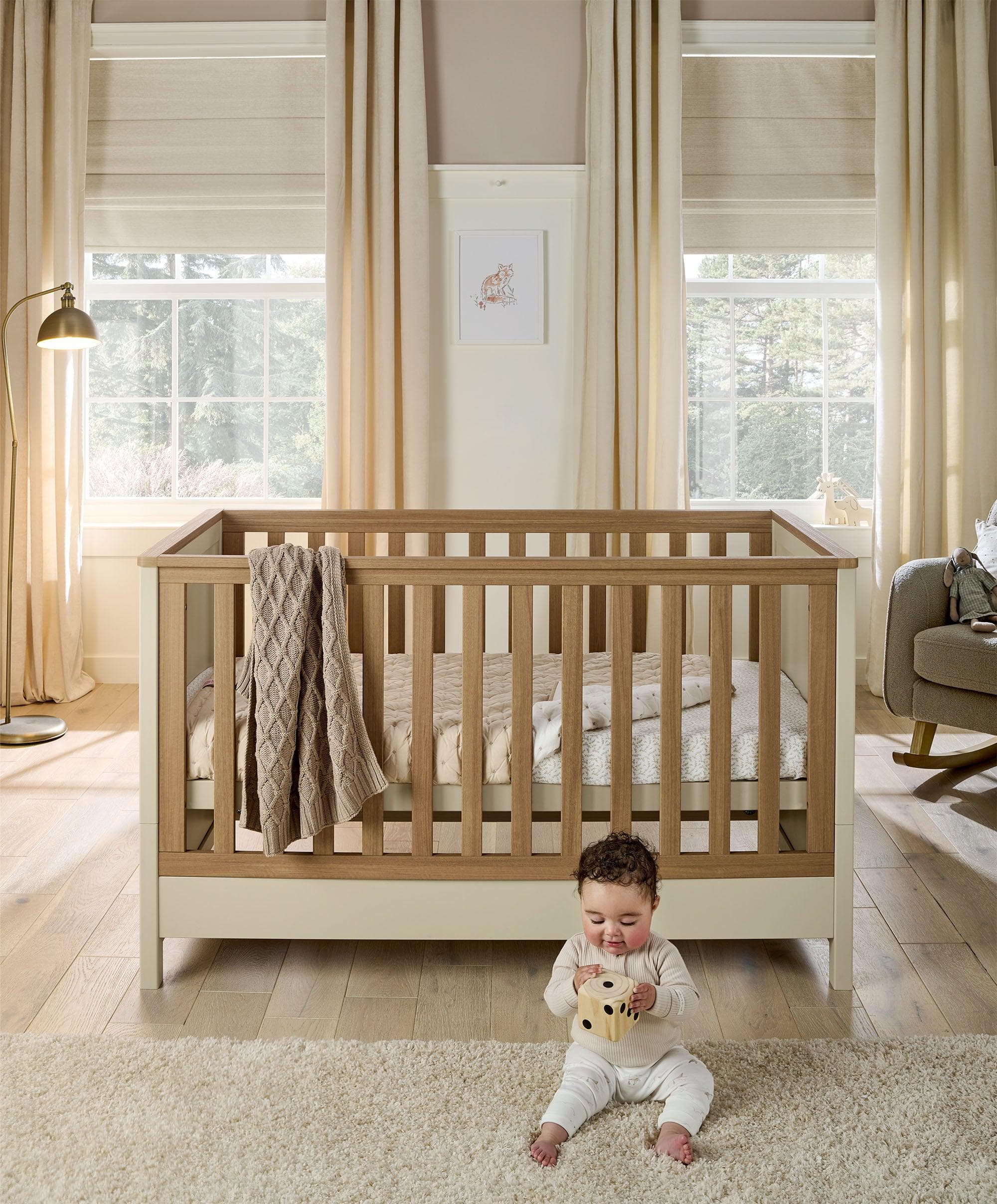 Harwell 2 Piece Cotbed Set with Wardrobe - Cashmere - Image 2