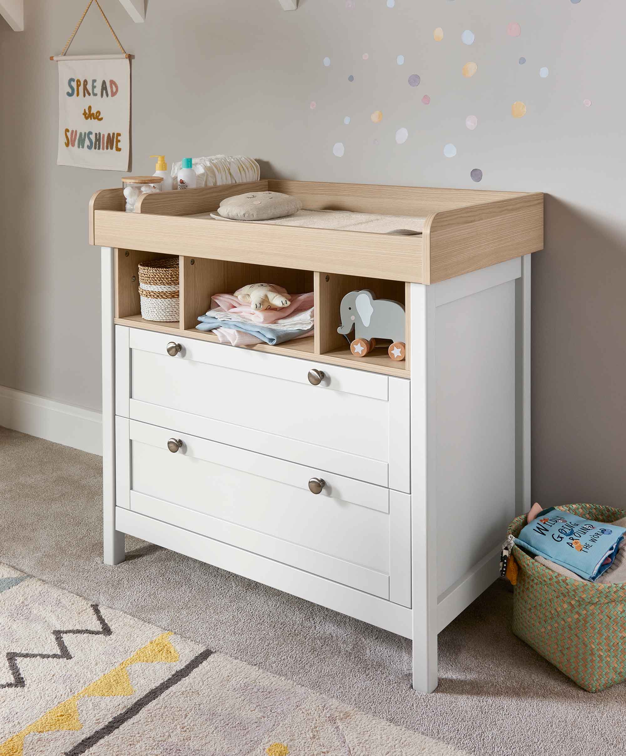 Harwell 3 Piece Cotbed Range with Dresser Changer & Wardrobe - White - Image 5