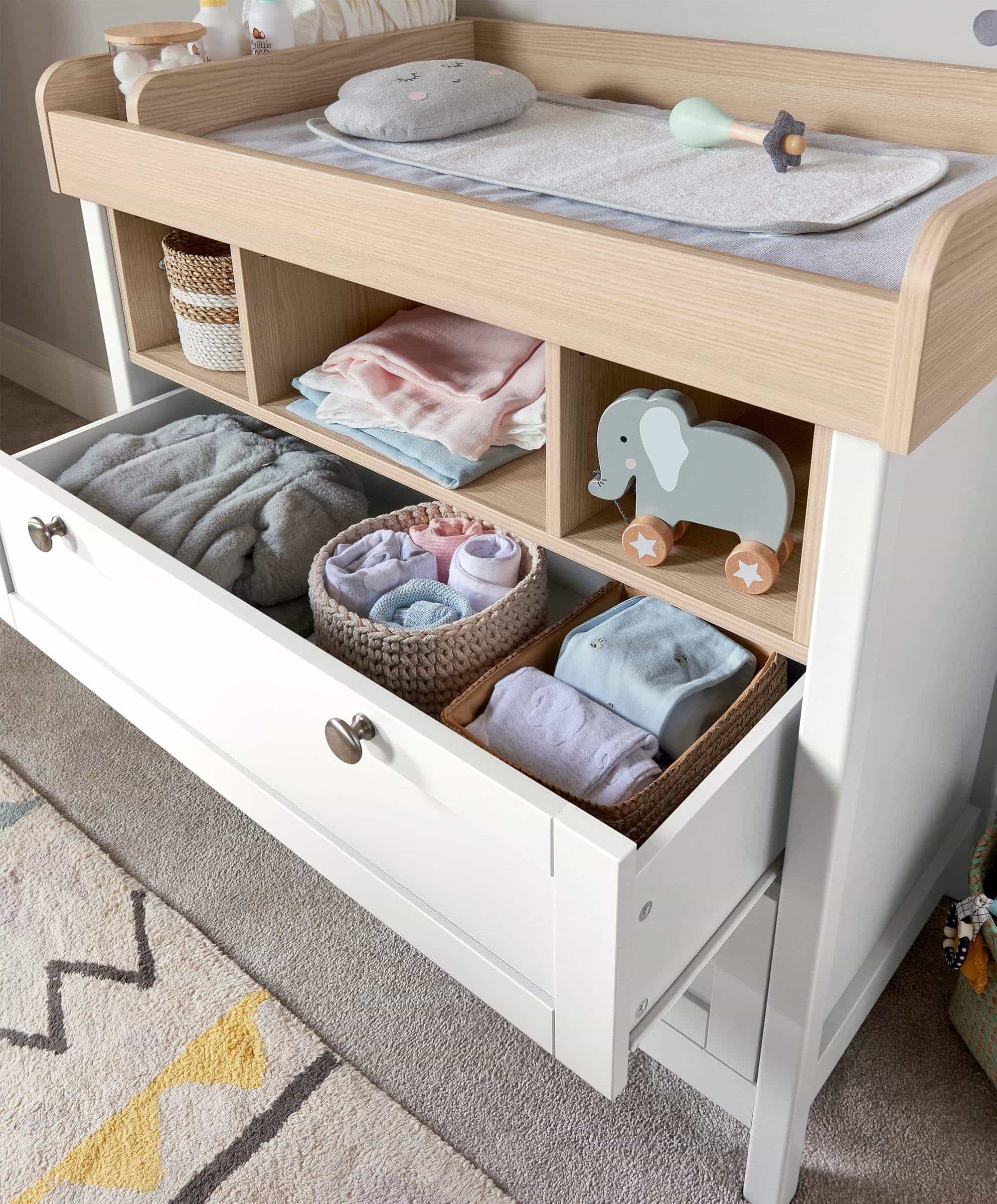 Harwell 3 Piece Cotbed Range with Dresser Changer & Wardrobe - White - Image 6
