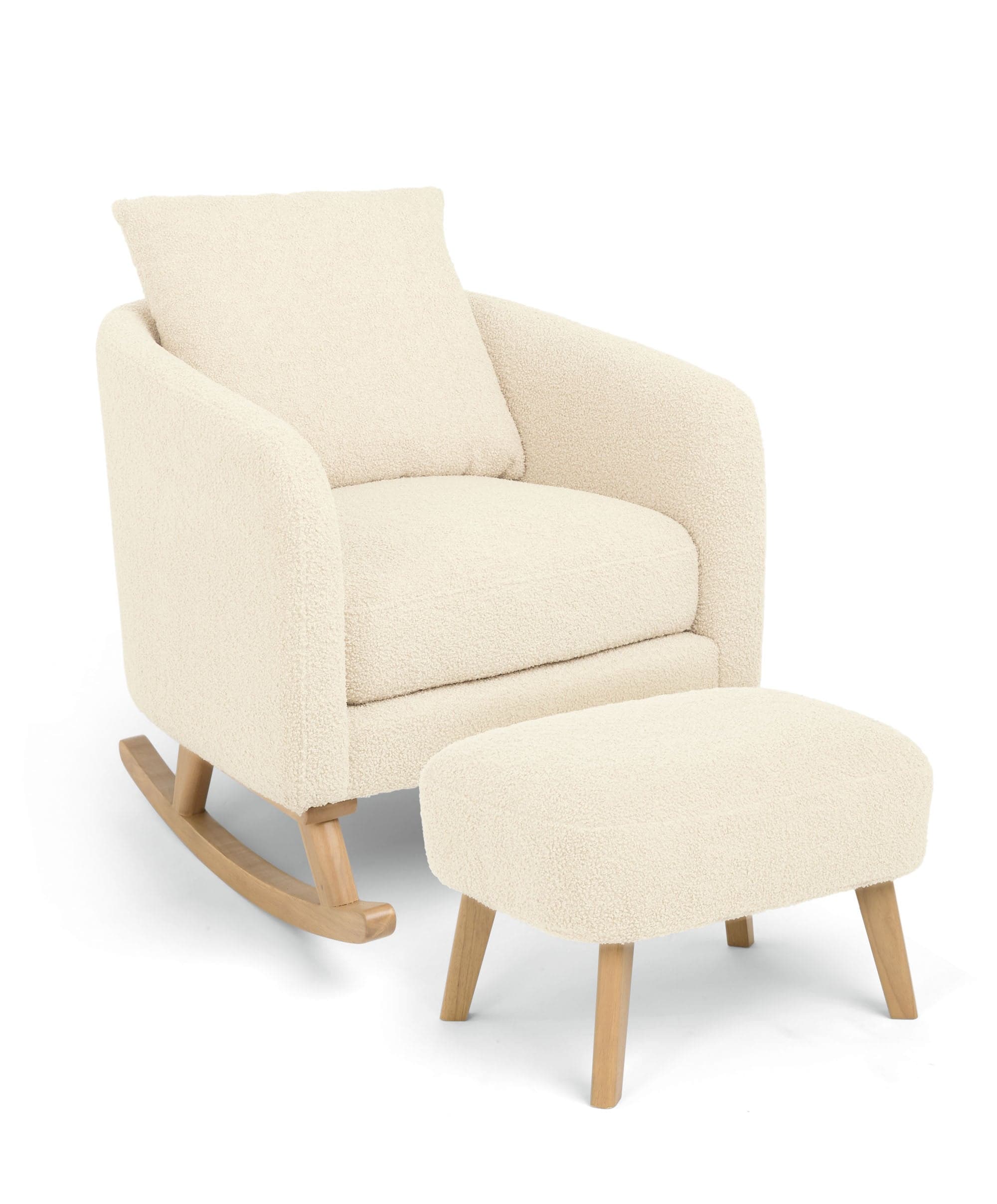 Harwell 3 Piece Cotbed Range with Alma Nursing Chair & Stool - White/ Off White Boucle - Image 5