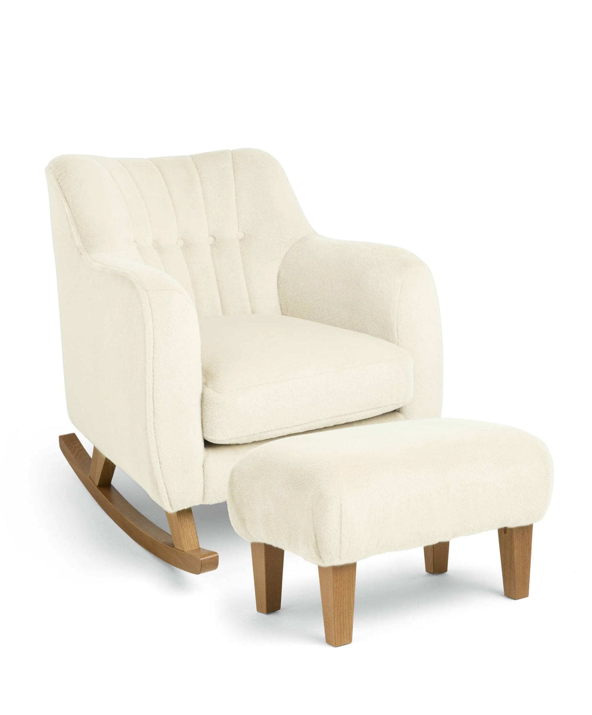 Hilston Nursing Chair & Footstool Set - Feather Sherpa
