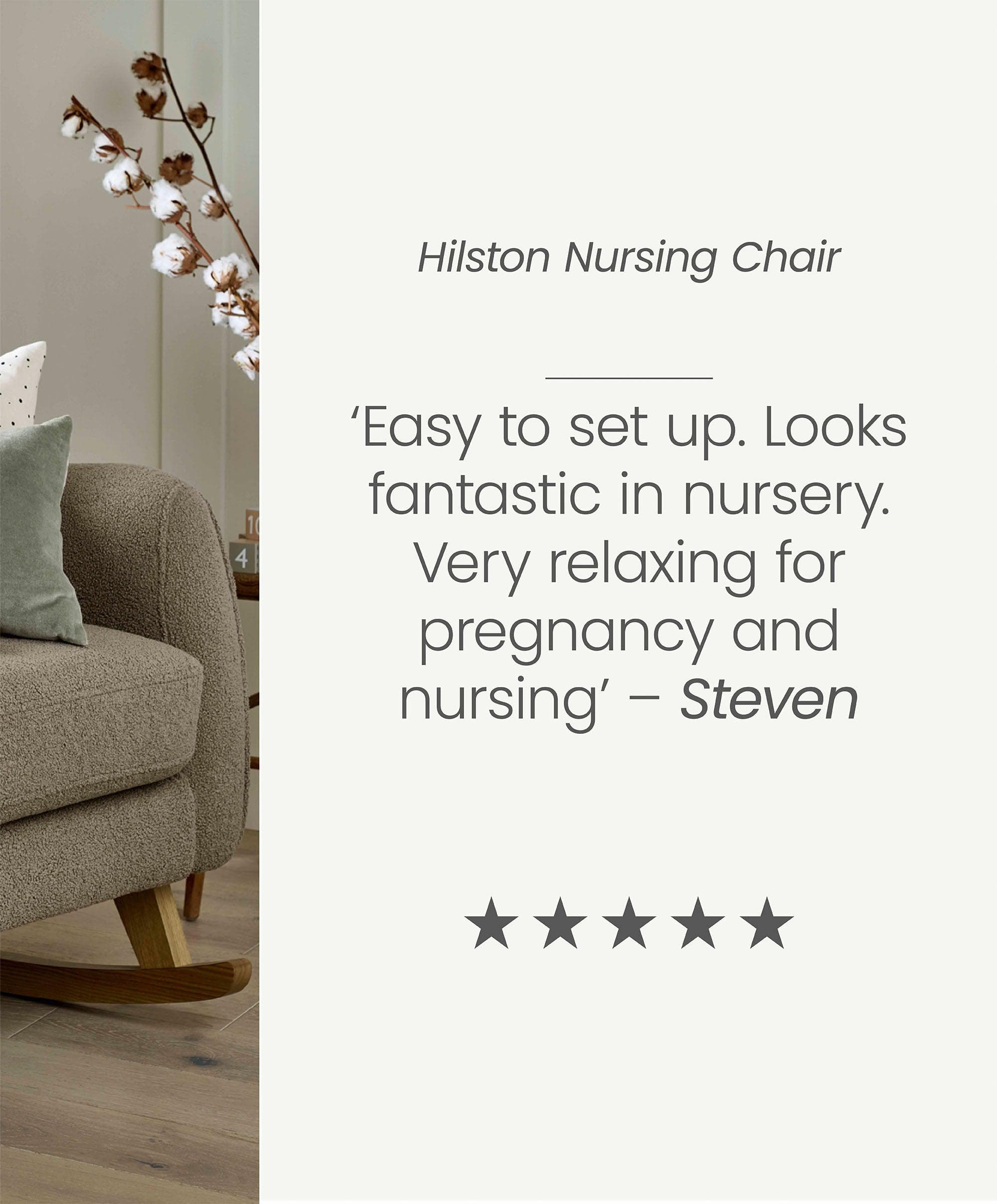 Hilston Nursing Chair - Mink Boucle - Image 7