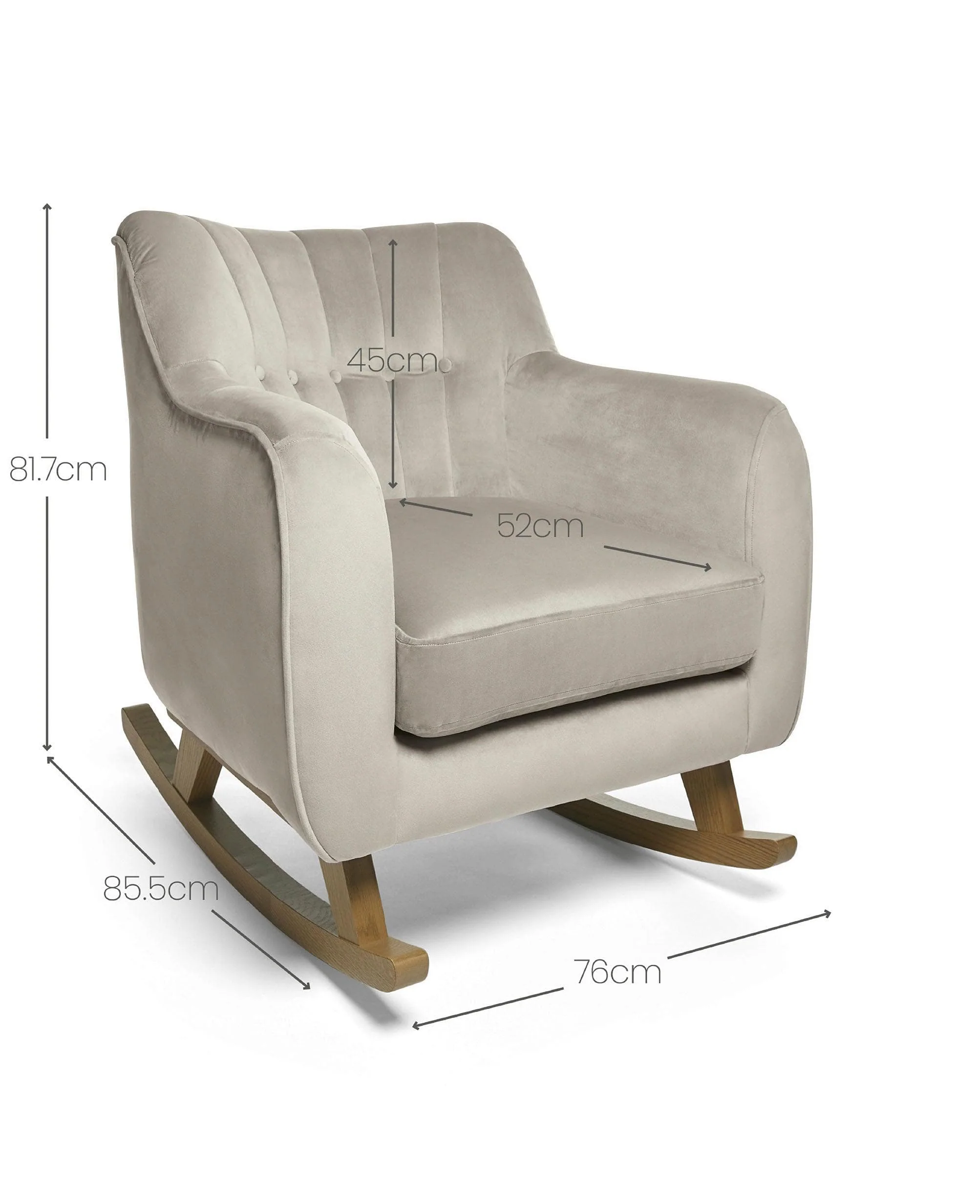 Hilston Nursing Chair - Stone Velvet - Image 5