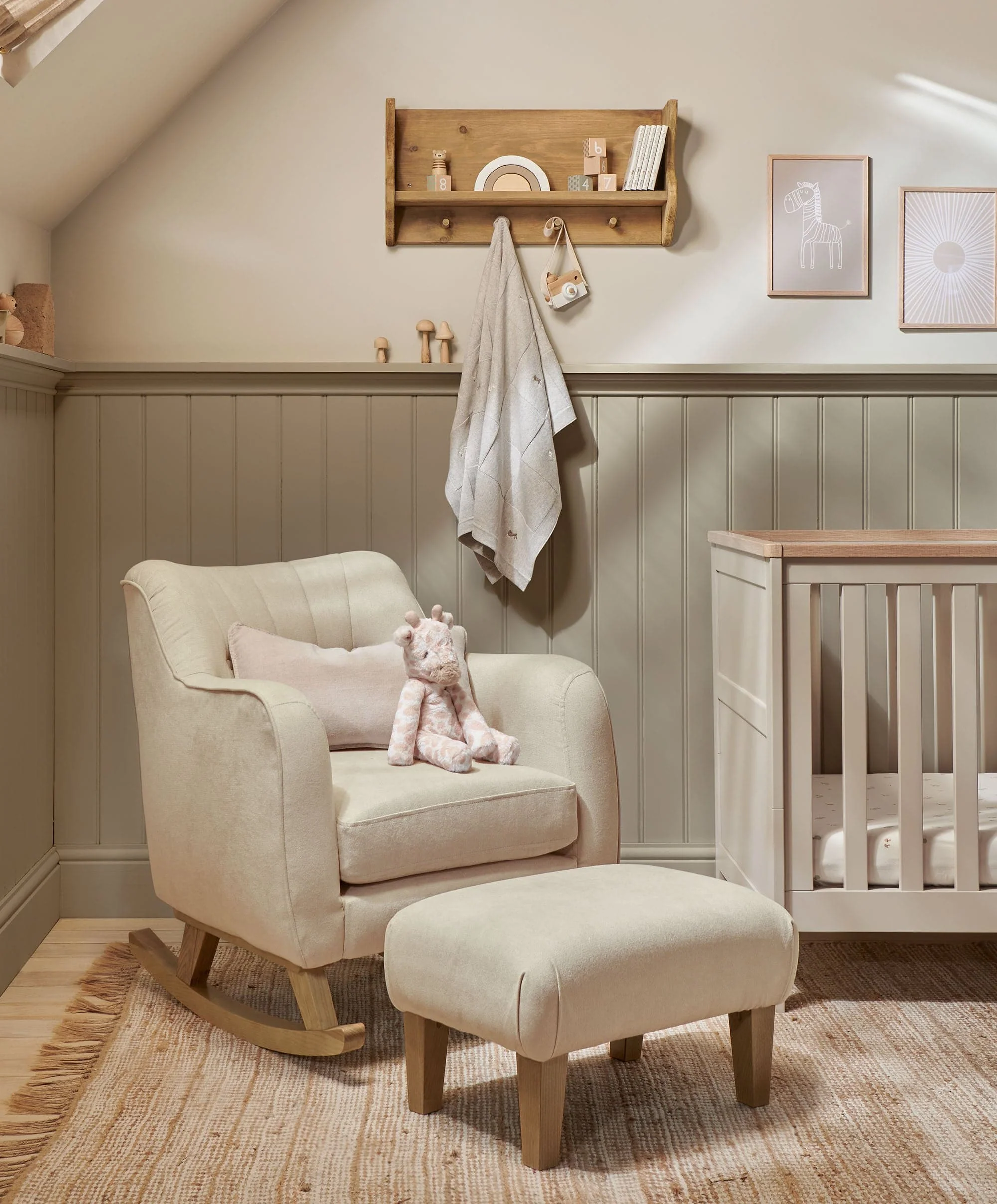 Hilston Nursing Chair & Footsool Set – Camel Woven