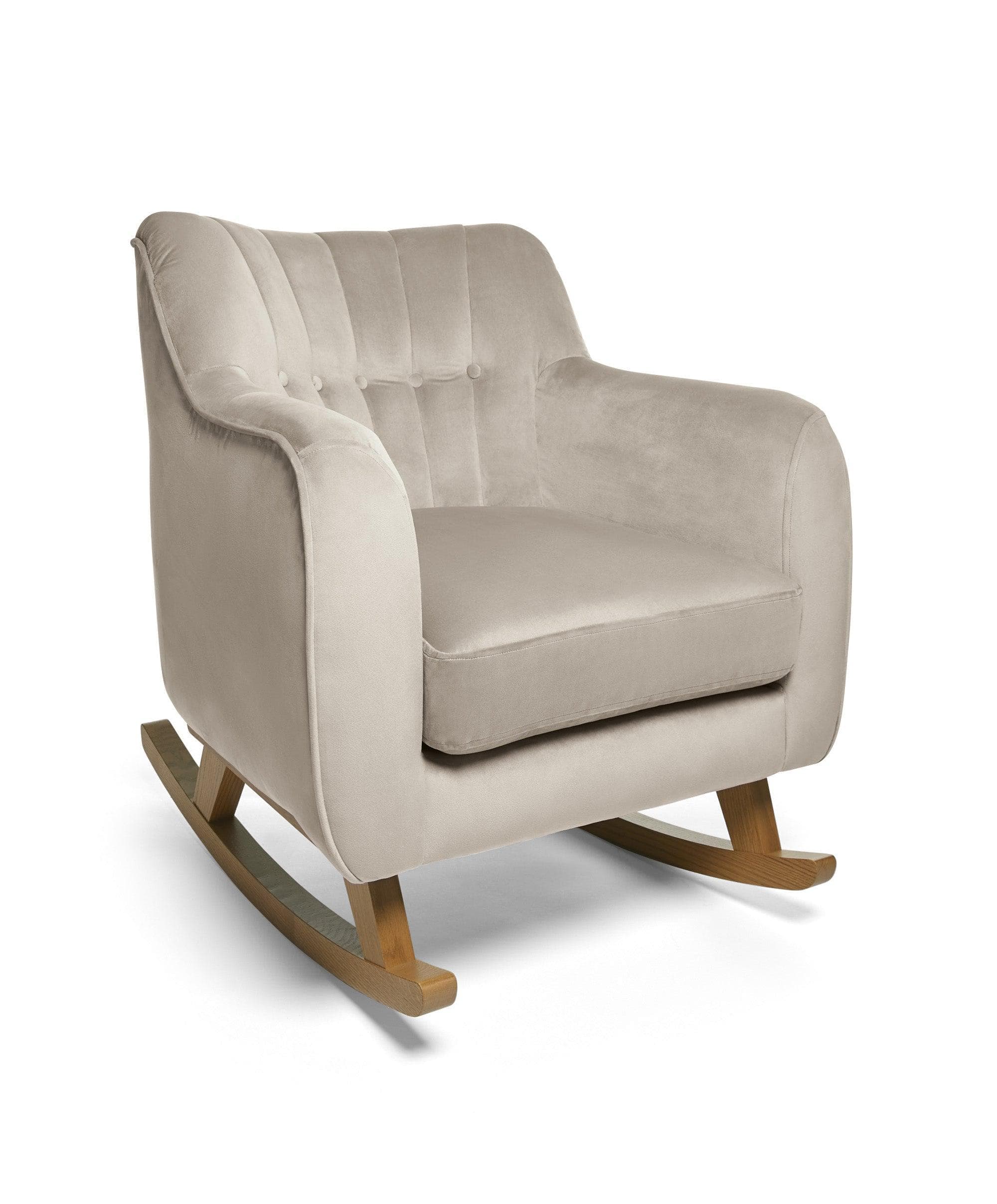Hilston Nursing Chair & Footsool Set - Stone Velvet - Image 2