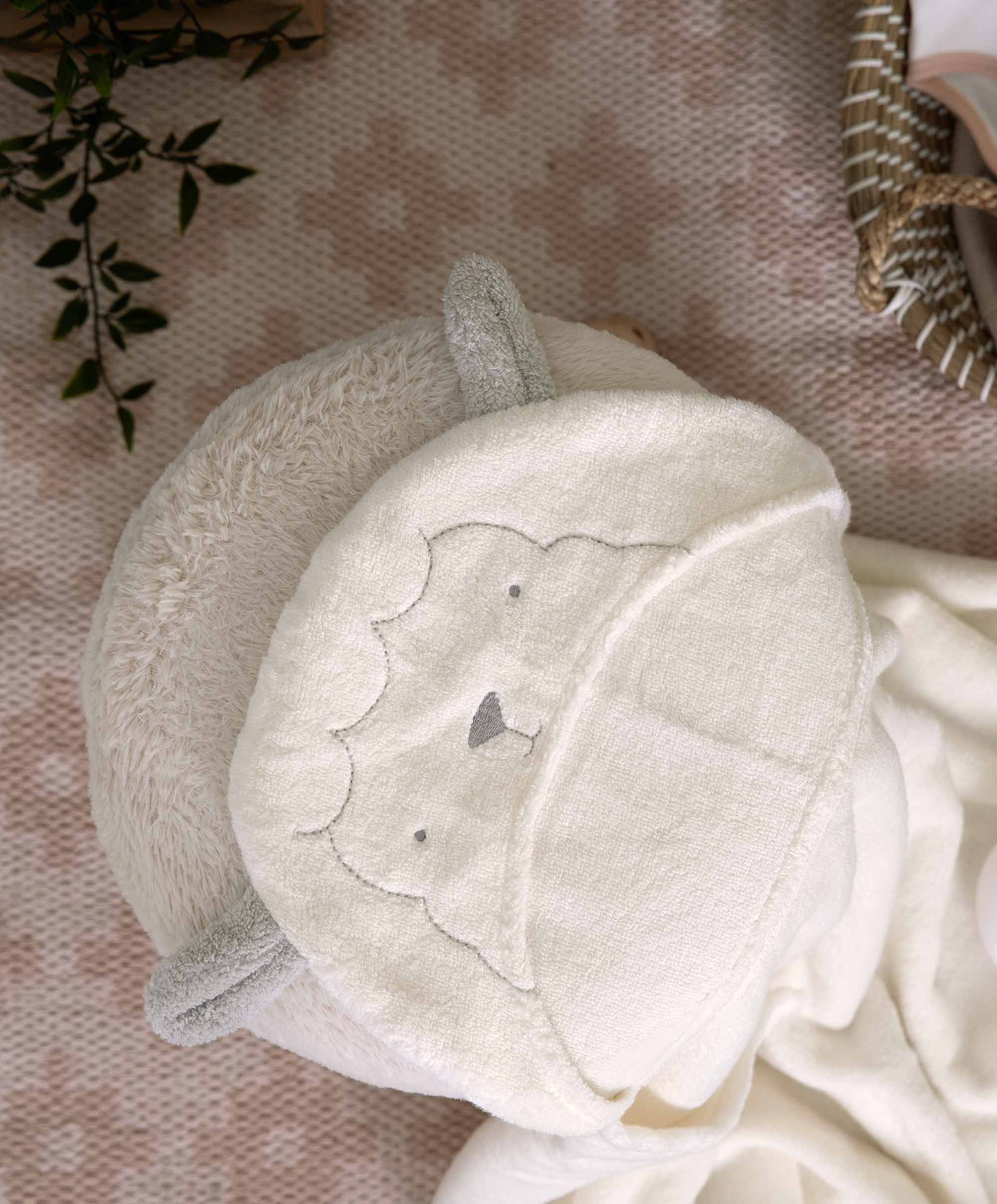 Hooded Baby Towel - Lamb - Image 5