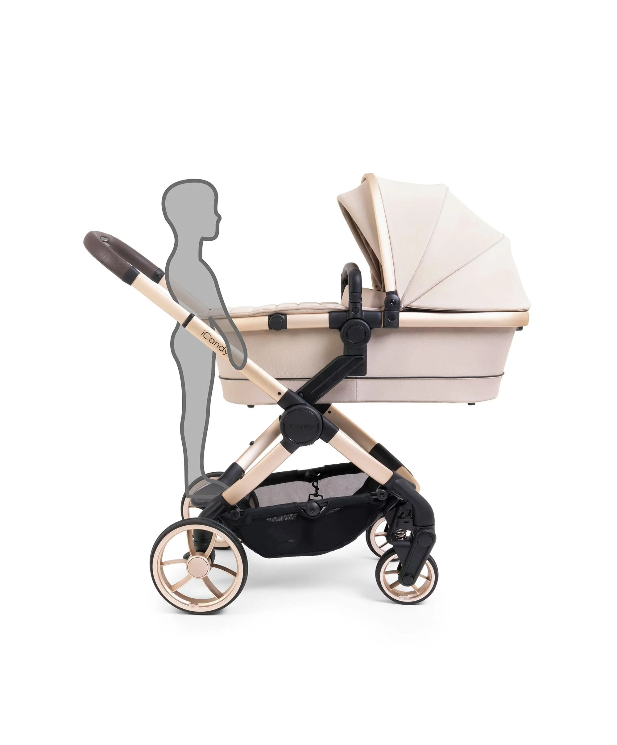 iCandy Peach 7 Complete Pushchair Bundle with Cybex Cloud T Car Seat - Biscotti - Image 4