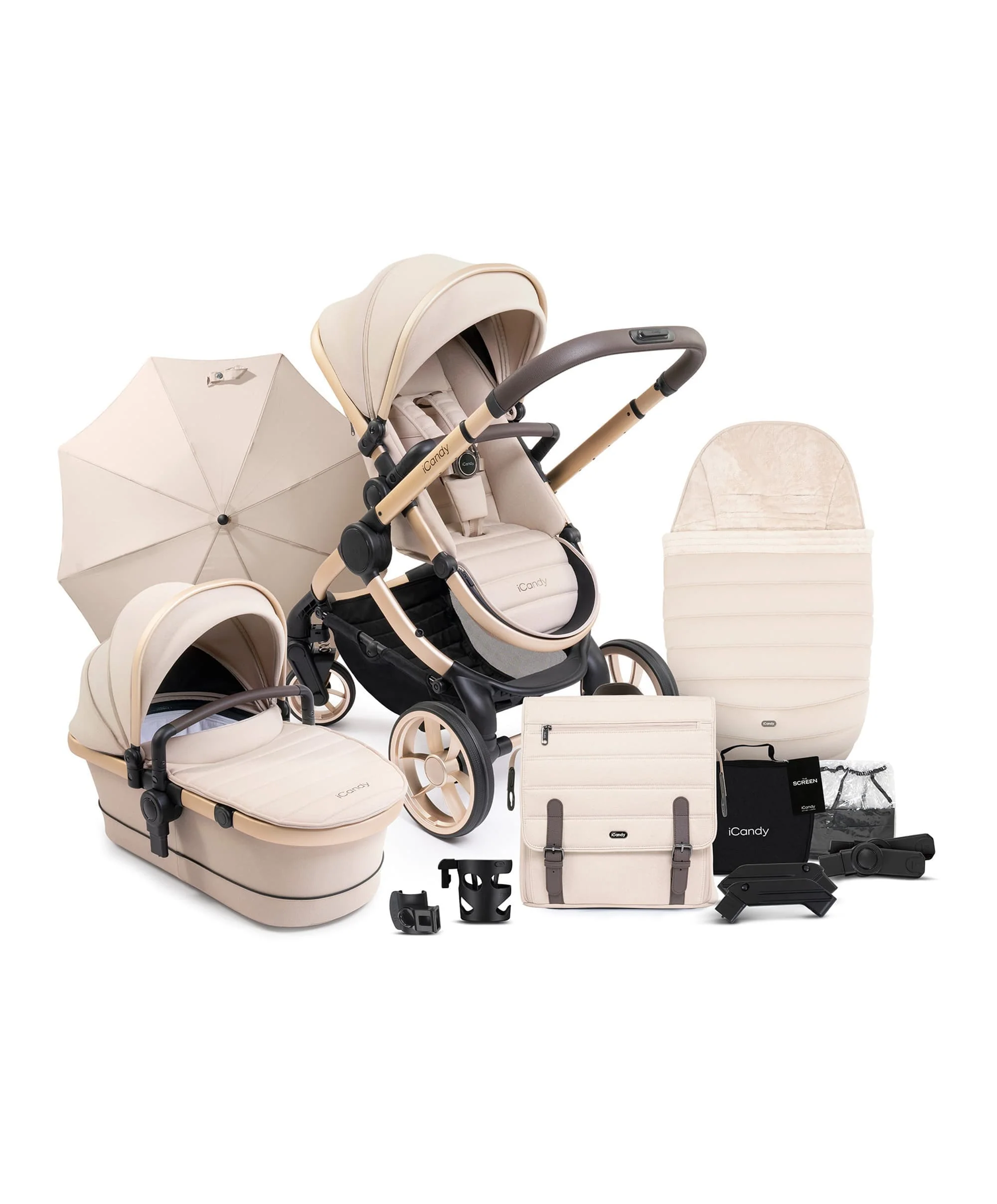 iCandy Peach 7 Complete Pushchair Bundle with Maxi-Cosi Pebble 360 Pro2 Car Seat - Biscotti - Image 3