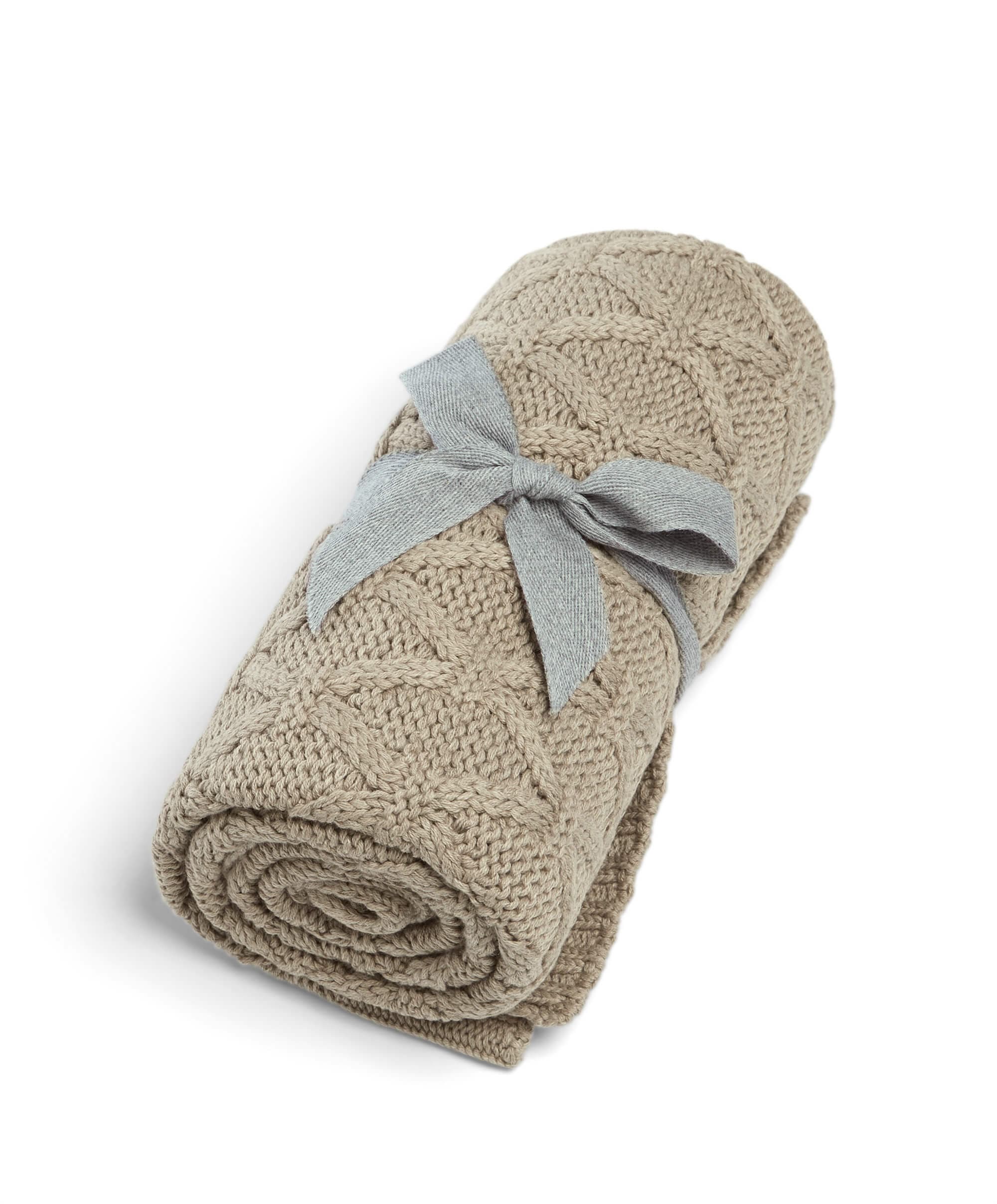 Cable Knit Blanket - Welcome to the World Seedling - Mocha - Image 7